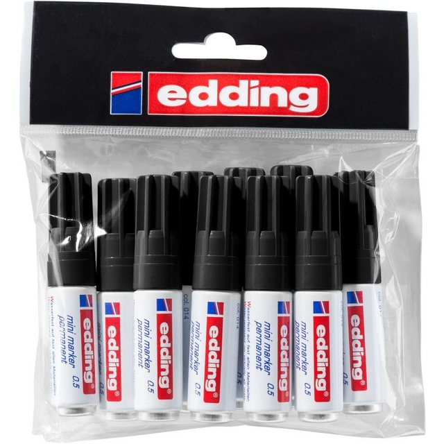 edding Marker »0,5 Mini Permanentmarker 10er-Polybeutel schwarz«