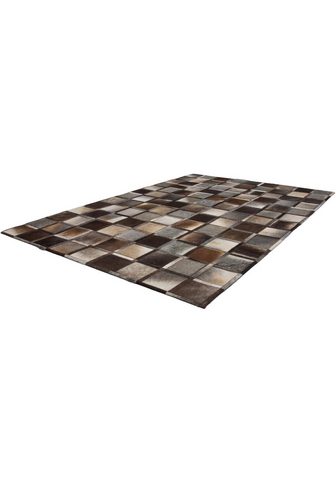 Kayoom Lederteppich Lavish 410 rechteckig Höhe: 8 mm Patchwork-echtes Leder-Fell Wohnzimmer