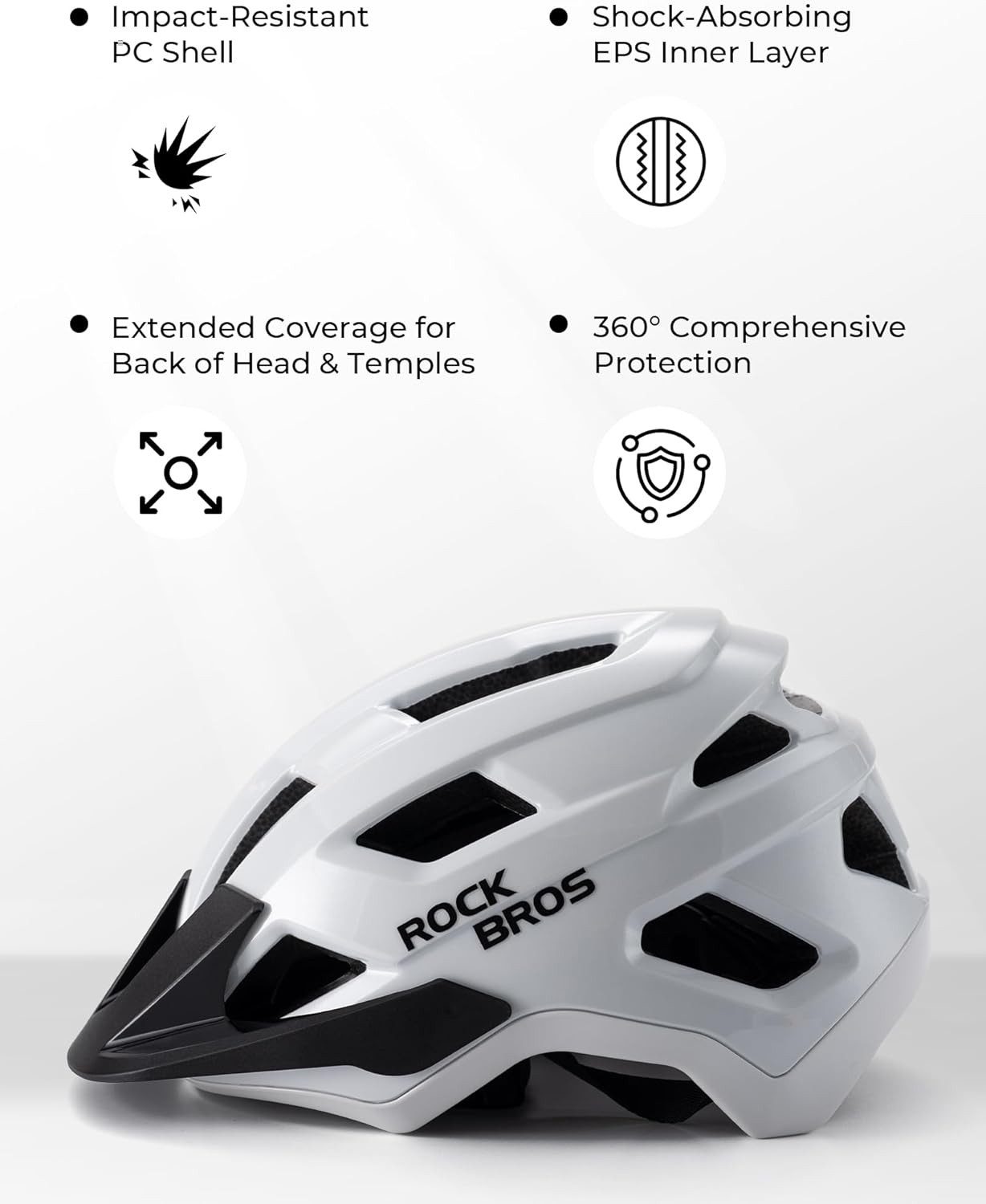 ROCKBROS Fahrradhelm Kinder- & Jugendfahrradhelm mit abnehmbarem Visier, optimale Belüftung