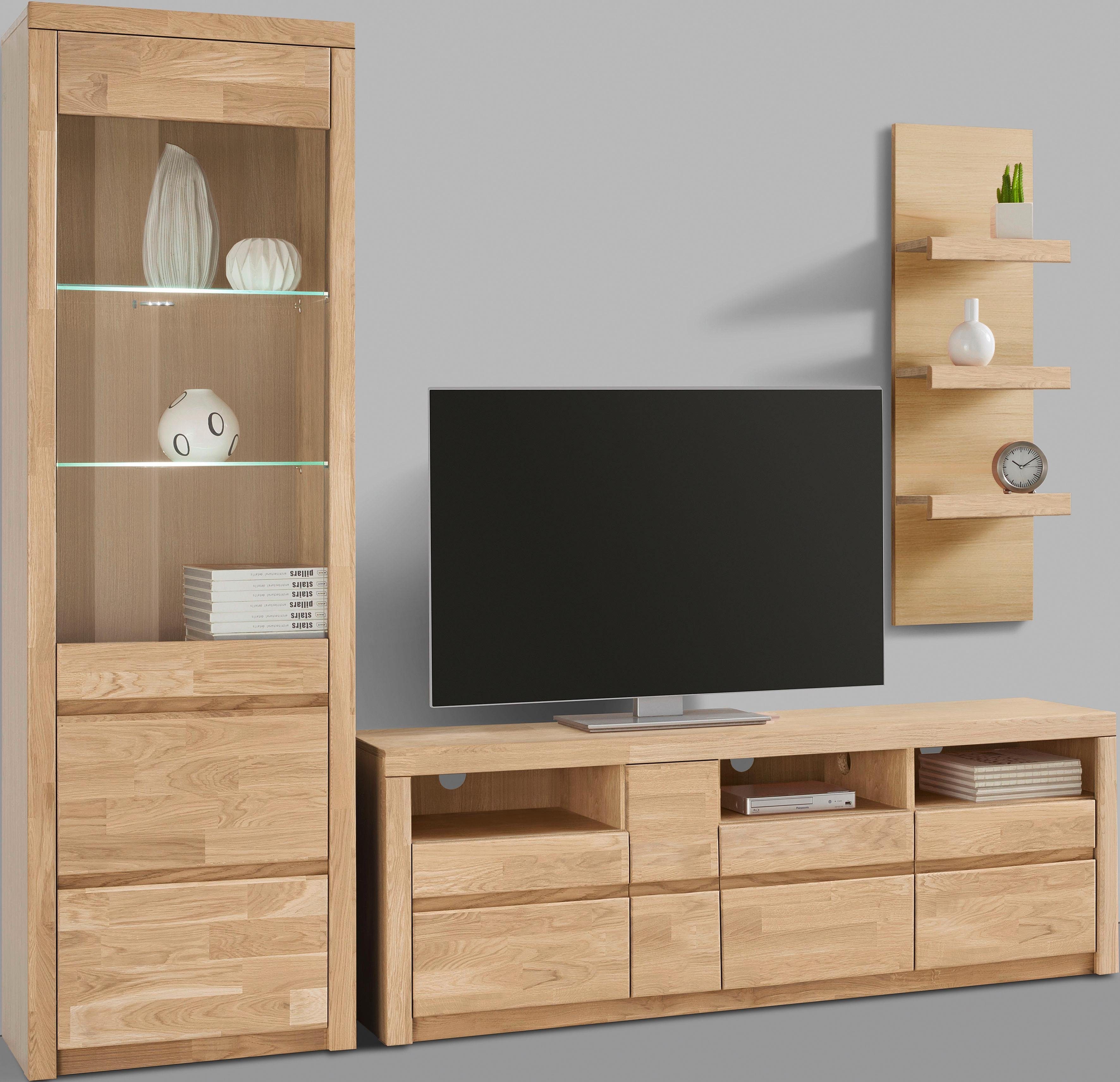 Home affaire Wohnwand Silkeborg, (Set, 3-St), teilmassives Holz