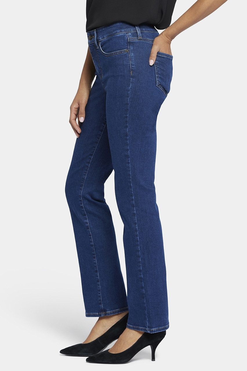 NYDJ Straight-Jeans Ellison High Rise Straight Dunkelblau Premium Denim