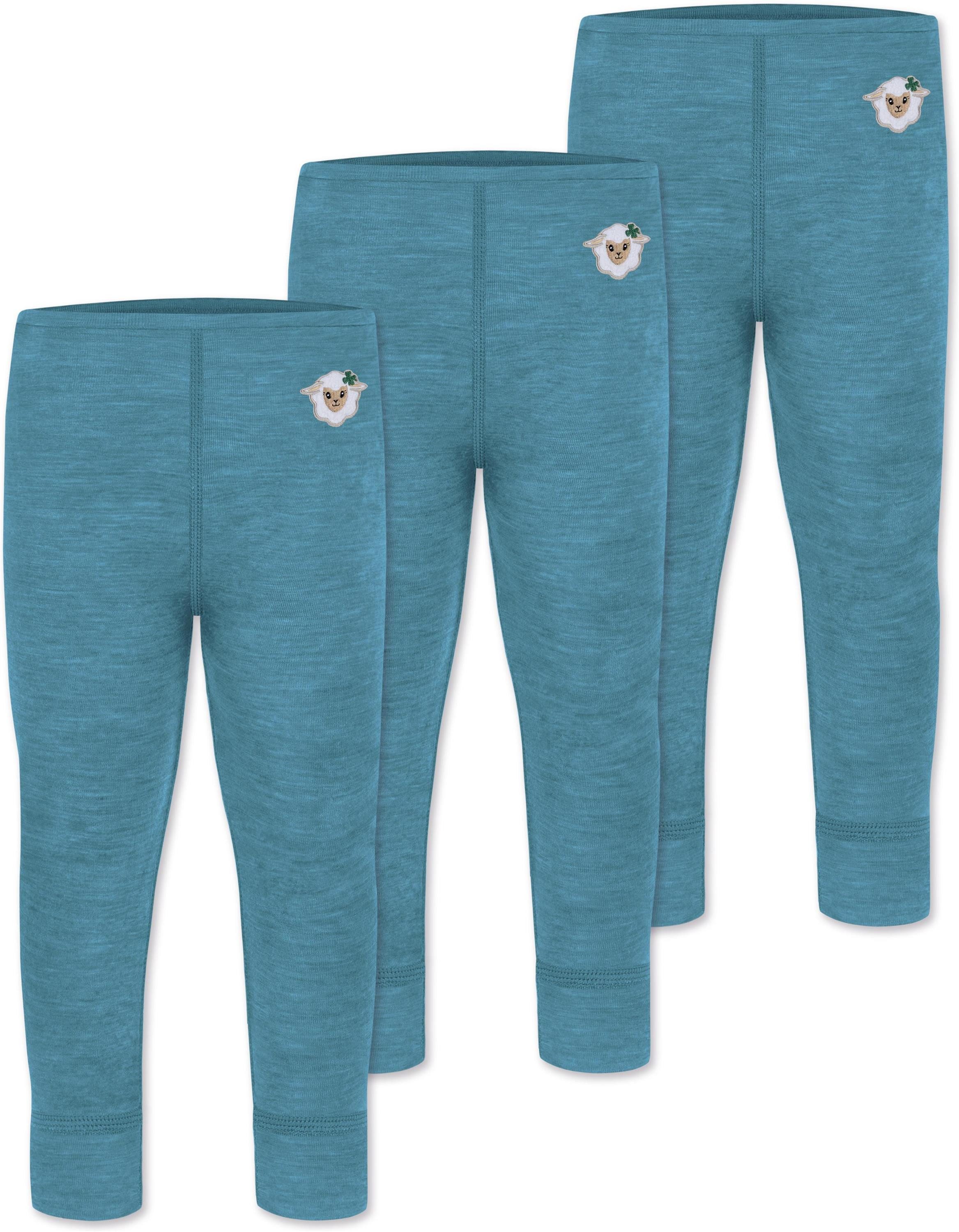 normani Slip 3er Pack Baby Merino Lange Unterhose „Tutira" Merinohose Wollhose Thermoleggings ohne Fuß aus 100 % Merinowolle