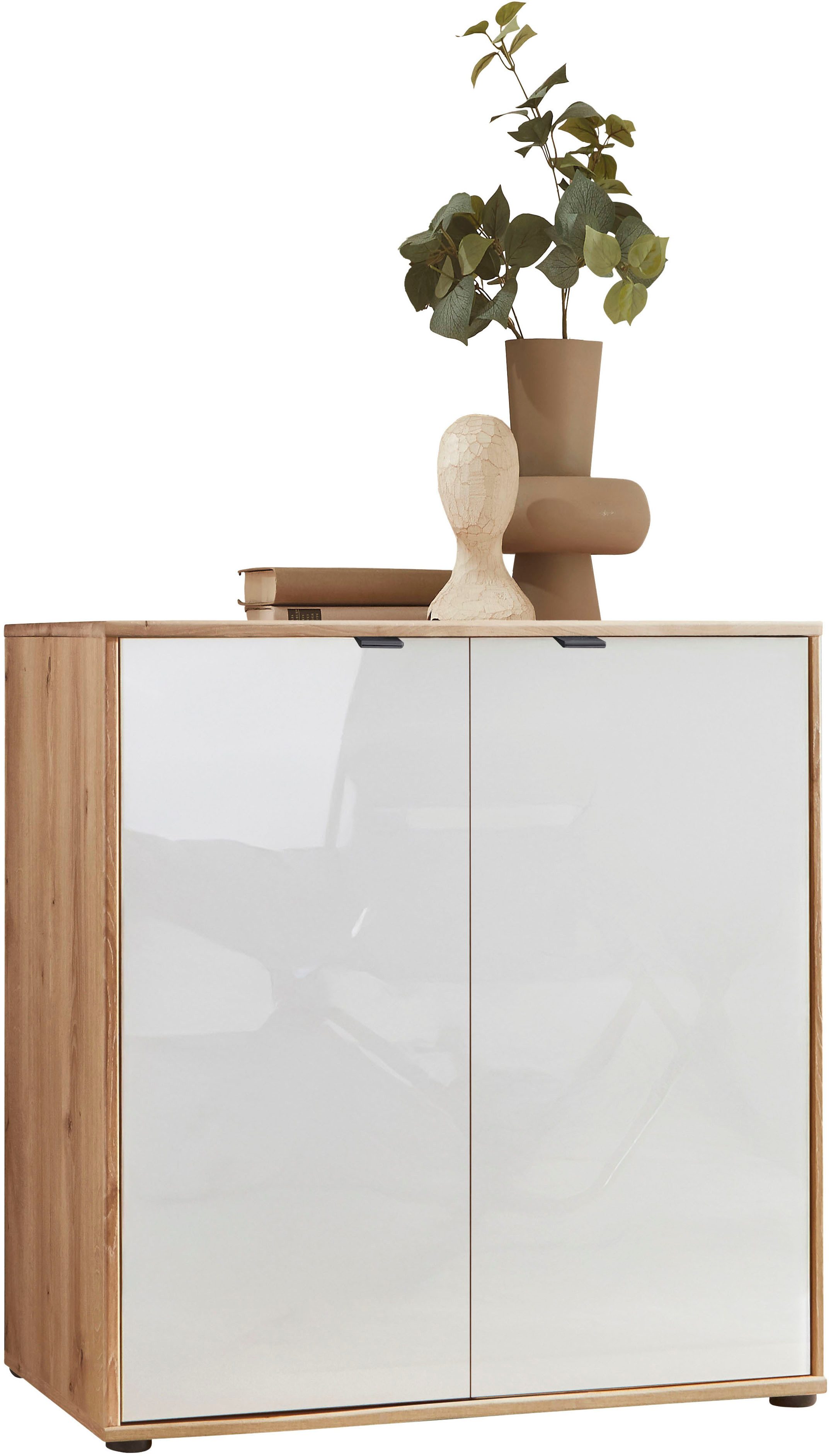WIEMANN Kommode Cardiff Sideboard, Wäscheschrank, teilmassiv Bianco-Eiche, 80 cm (Kommode 80x86x43 cm, braun, mit Dämpfung, MADE IN GERMANY), verschiedenen Ausführungen, inklusive Einlegeboden