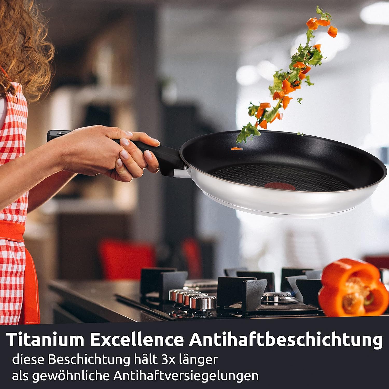 Tefal Pfannen-Set Jamie Oliver E76 Pfannenset 20cm + 26cm, Edelstahl 18/10 (Bratpfannenset), Antihaftbeschichtet