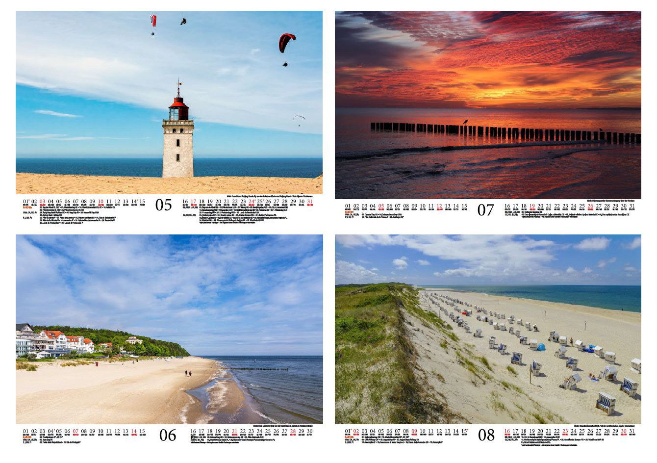Seelenzauber Wandkalender Küstenzauber Nord- und Ostsee DIN A4 Kalender für 2026 Urlaub Meer