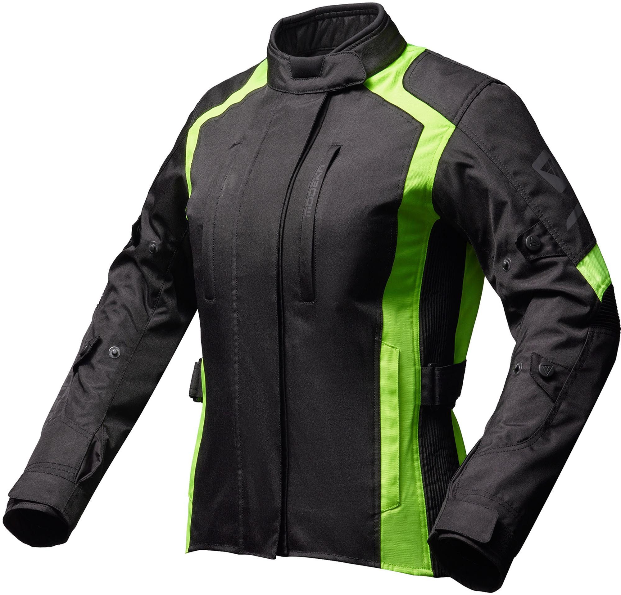 Modeka Motorradjacke Tarex II wasserdichte Damen-Motorrad-Textiljacke Airbag vorbereitet,Verbindungsreißverschluss,Ellenbogenprotektore