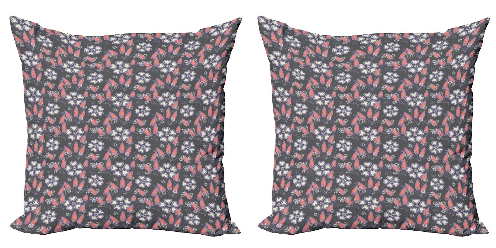 Formen Accent Stück), Modern Floral Abakuhaus Digitaldruck, (2 Kunst Doppelseitiger Kissenbezüge Geometrisch Themed
