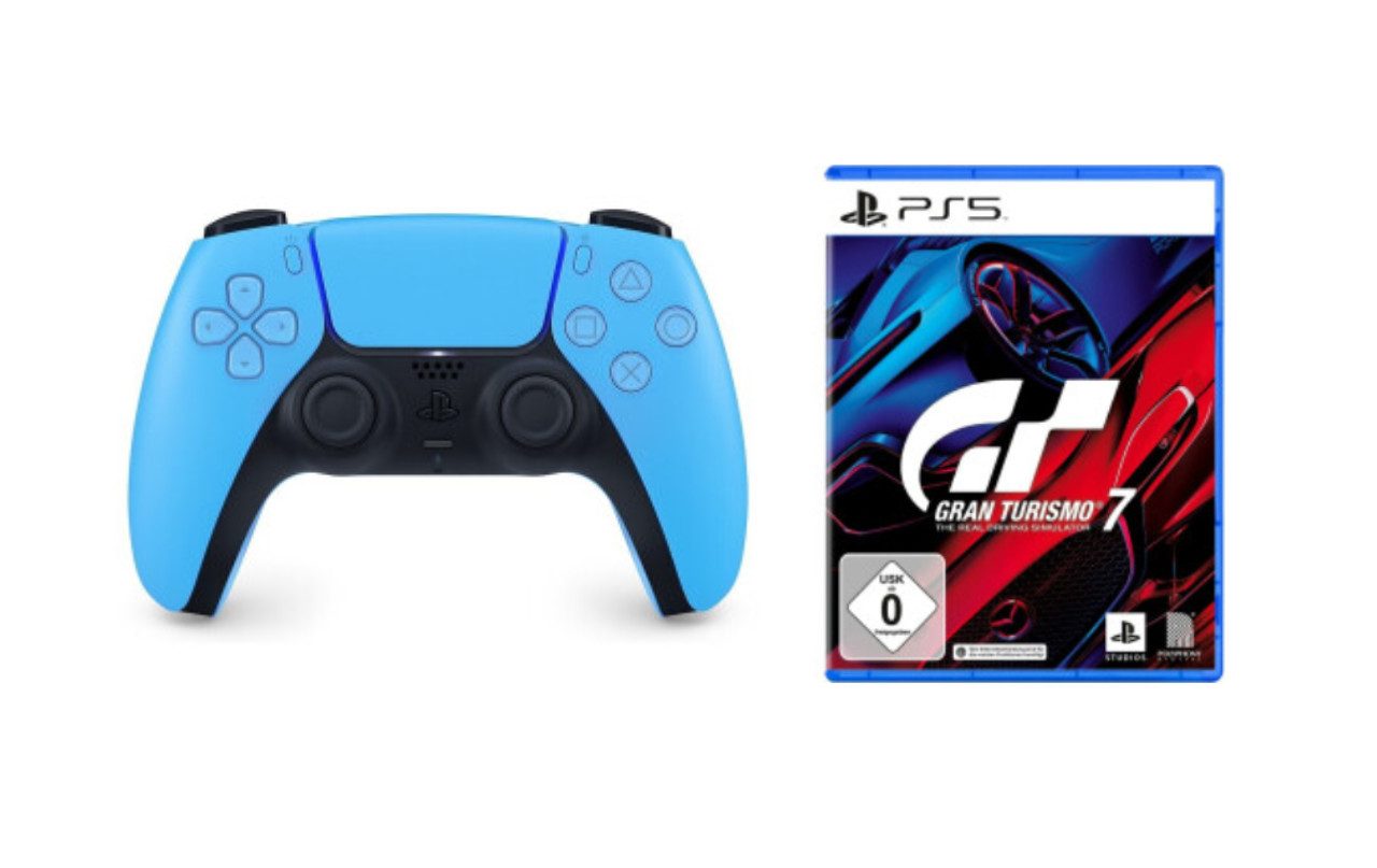 Playstation PS5 Controller Starlight Blue inkl. Gran Turismo 7 PS5 DualSense Wireless-Controller (Spiele-Set, inkl. Gran Turismo 7)