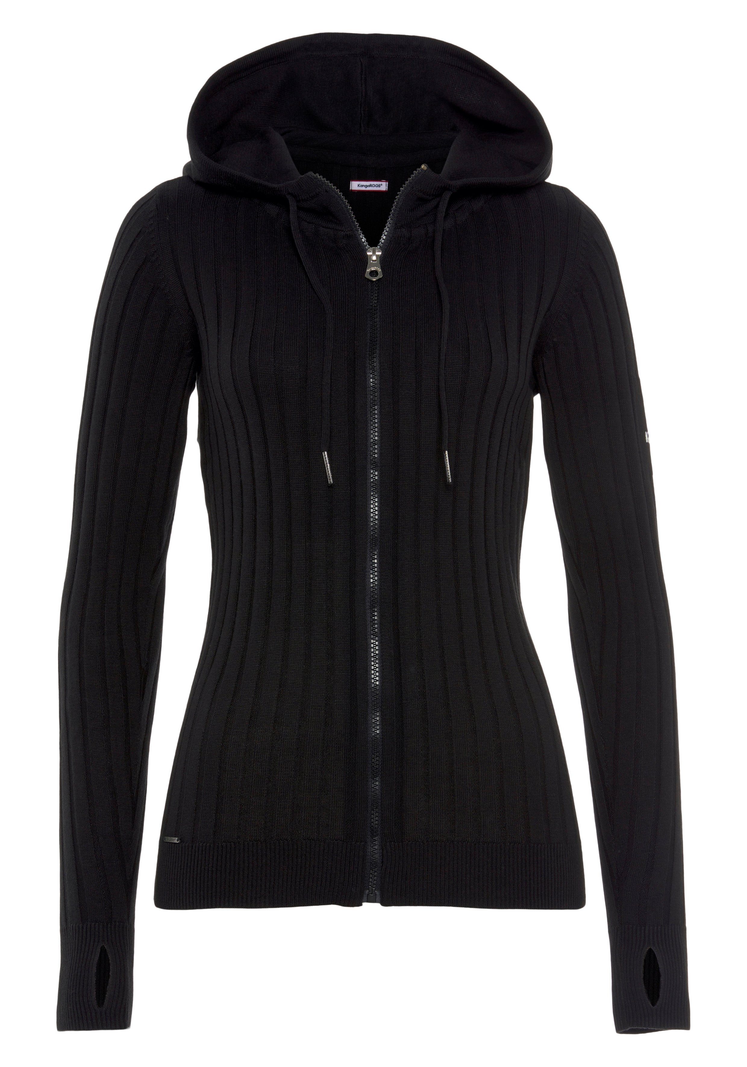 KangaROOS Kapuzenstrickjacke im sportiven Design mit Reißverschluss – Bild 5 von 5