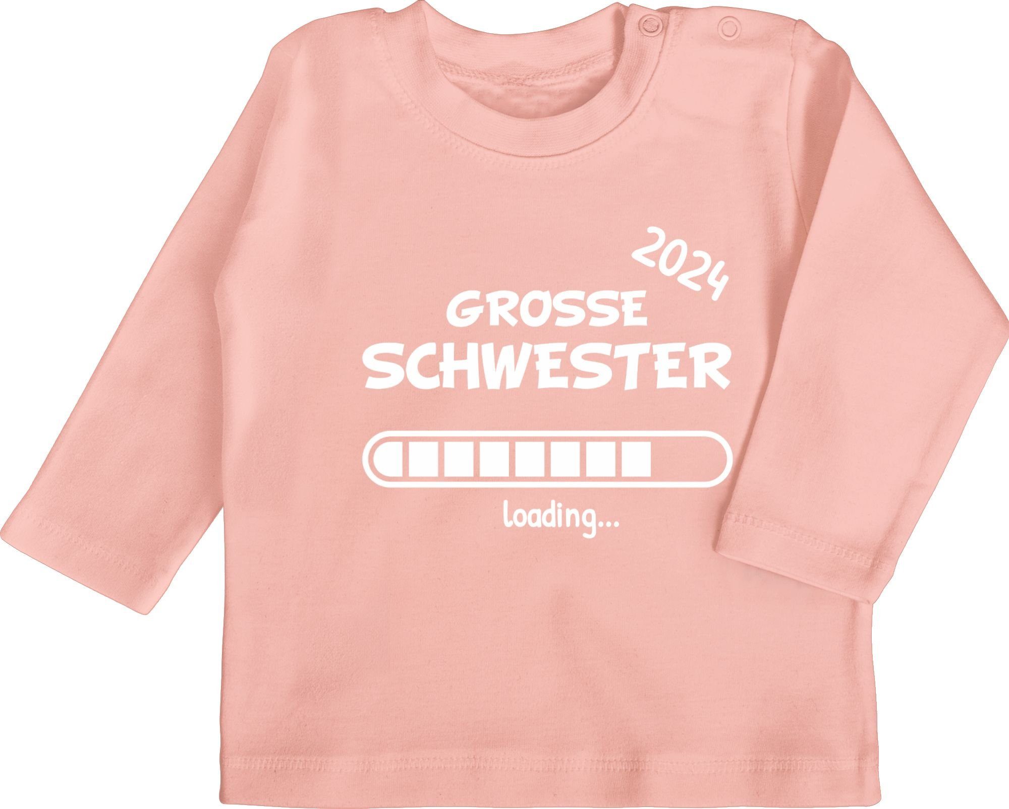 2024 Babyrosa 1 Bruder Schwester und Große Schwester loading Shirtracer Geschwister T-Shirt