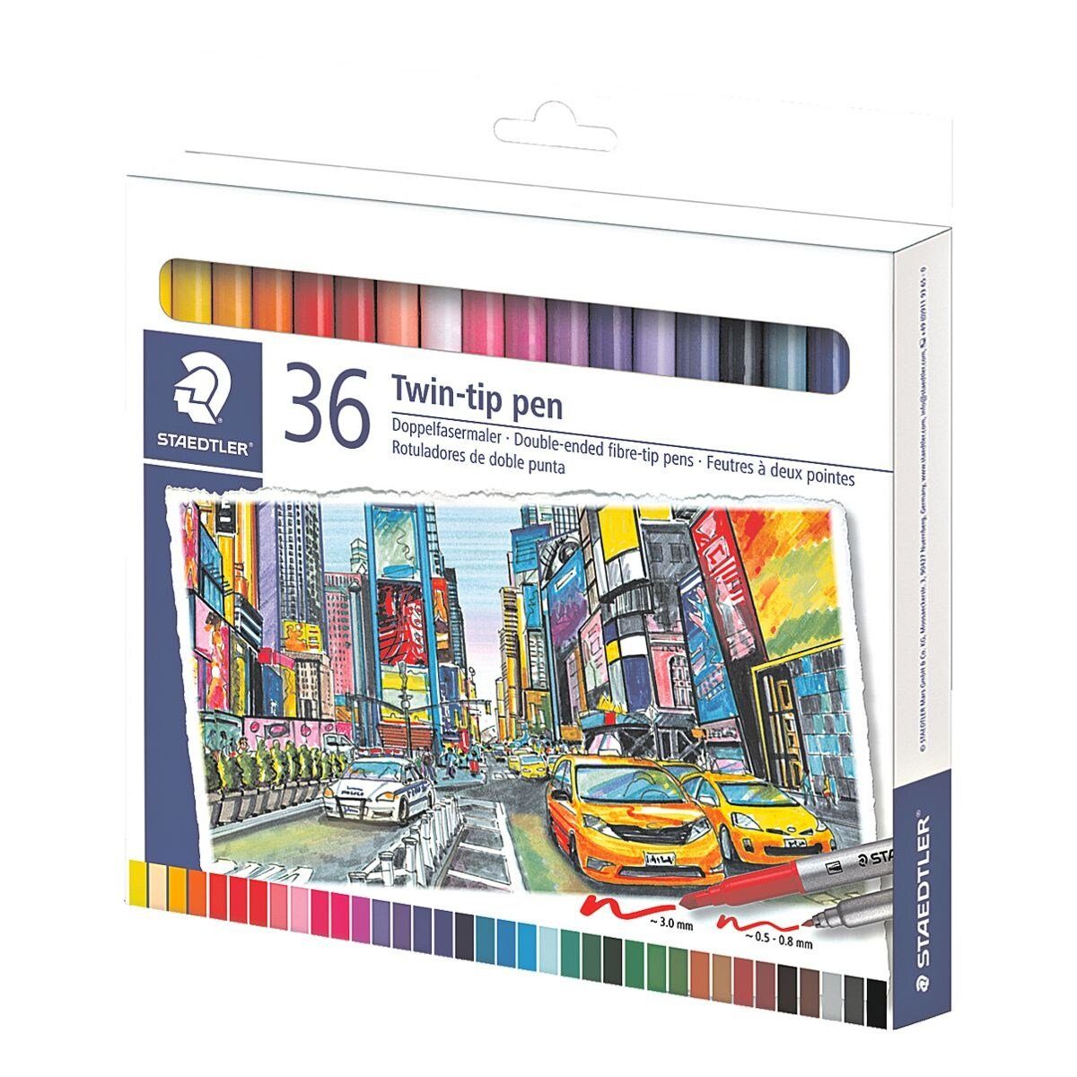STAEDTLER Filzstift Twin-tip, (36-tlg), Doppelstift, mit zwei unterschiedlichen Spitzen