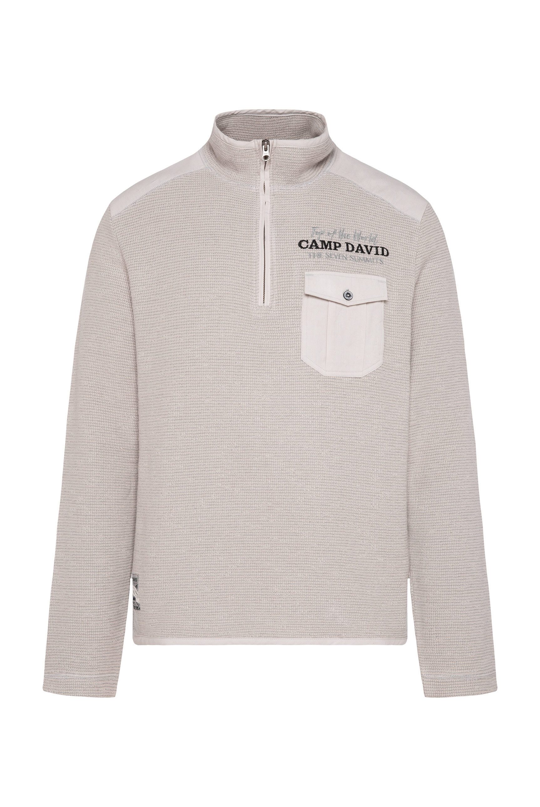 CAMP DAVID Sweater mit Stickerei über der Brusttasche günstig online kaufen