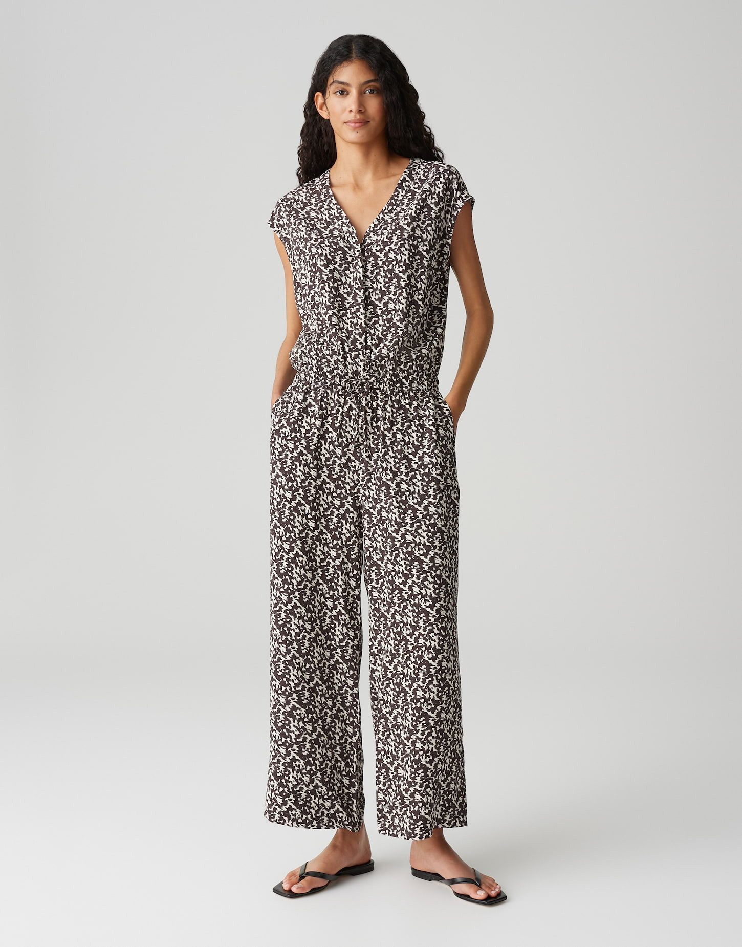 OPUS Jumpsuit MONELI SHADOW Wide mit abstrakten Printdesign
