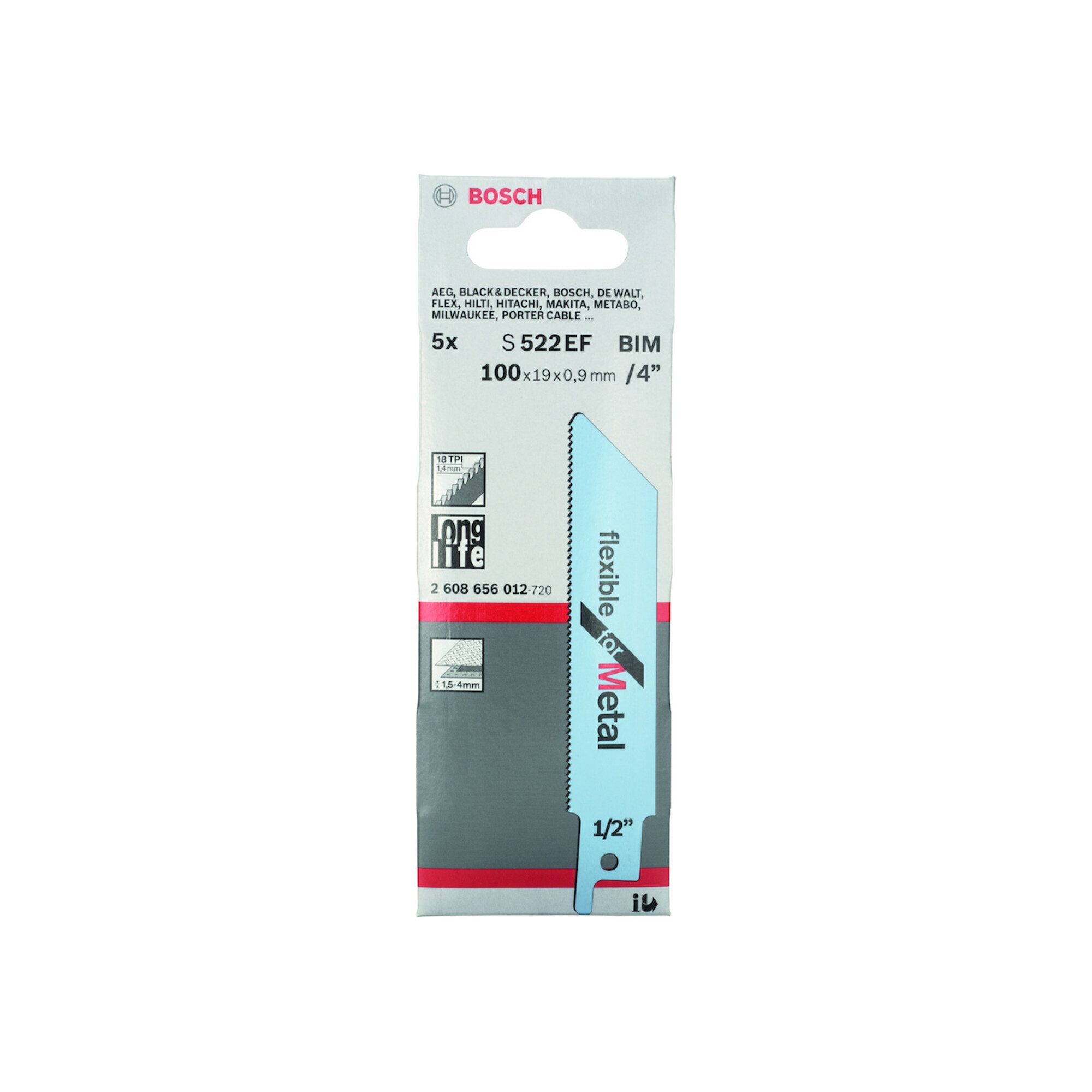 Bosch Professional Säbelsäge Bosch Säbelsägeblatt S 522 EF VE à 5 Stück Flexible for Metal