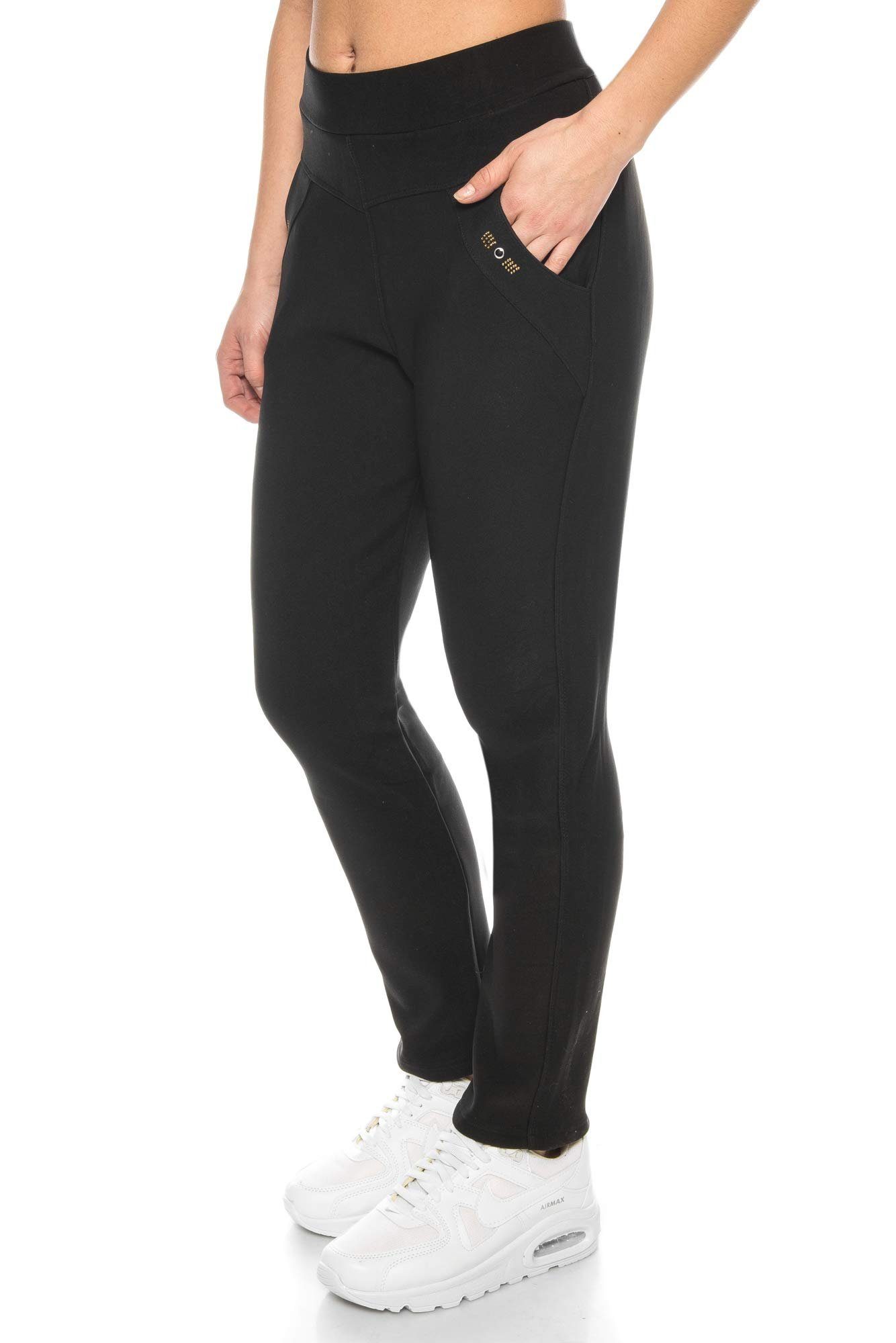 Kendindza Collection Thermohose Thermohose Damen Winter gefüttert warm Innenfleece Winterhose elegant Gummibund Schlupfhose Stretch