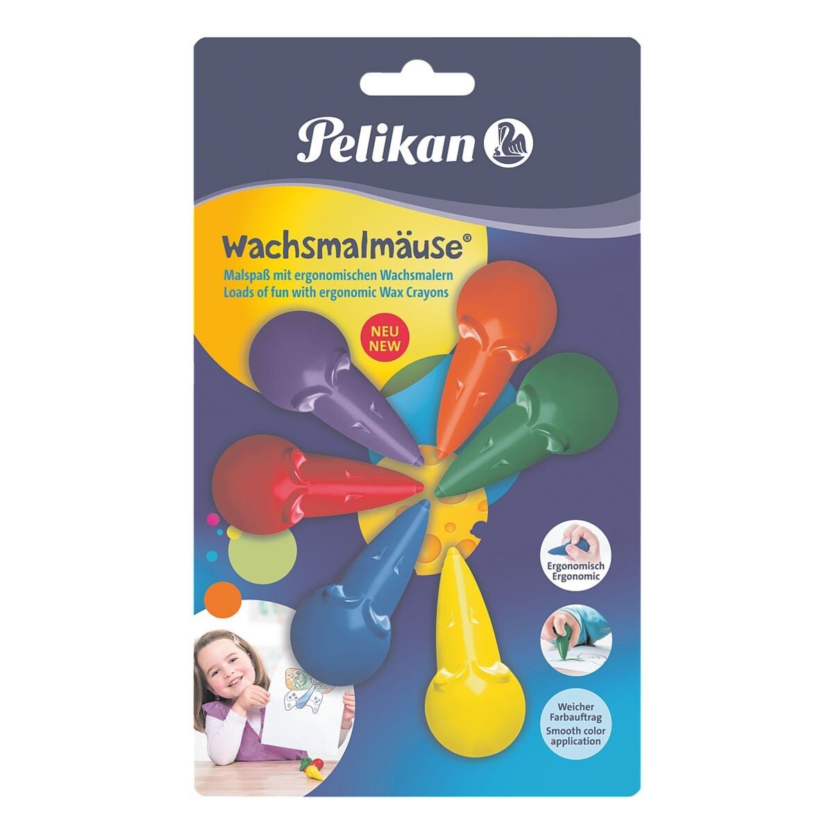 Pelikan Wachsmalstift Wachsmalmäuse, (6-tlg)