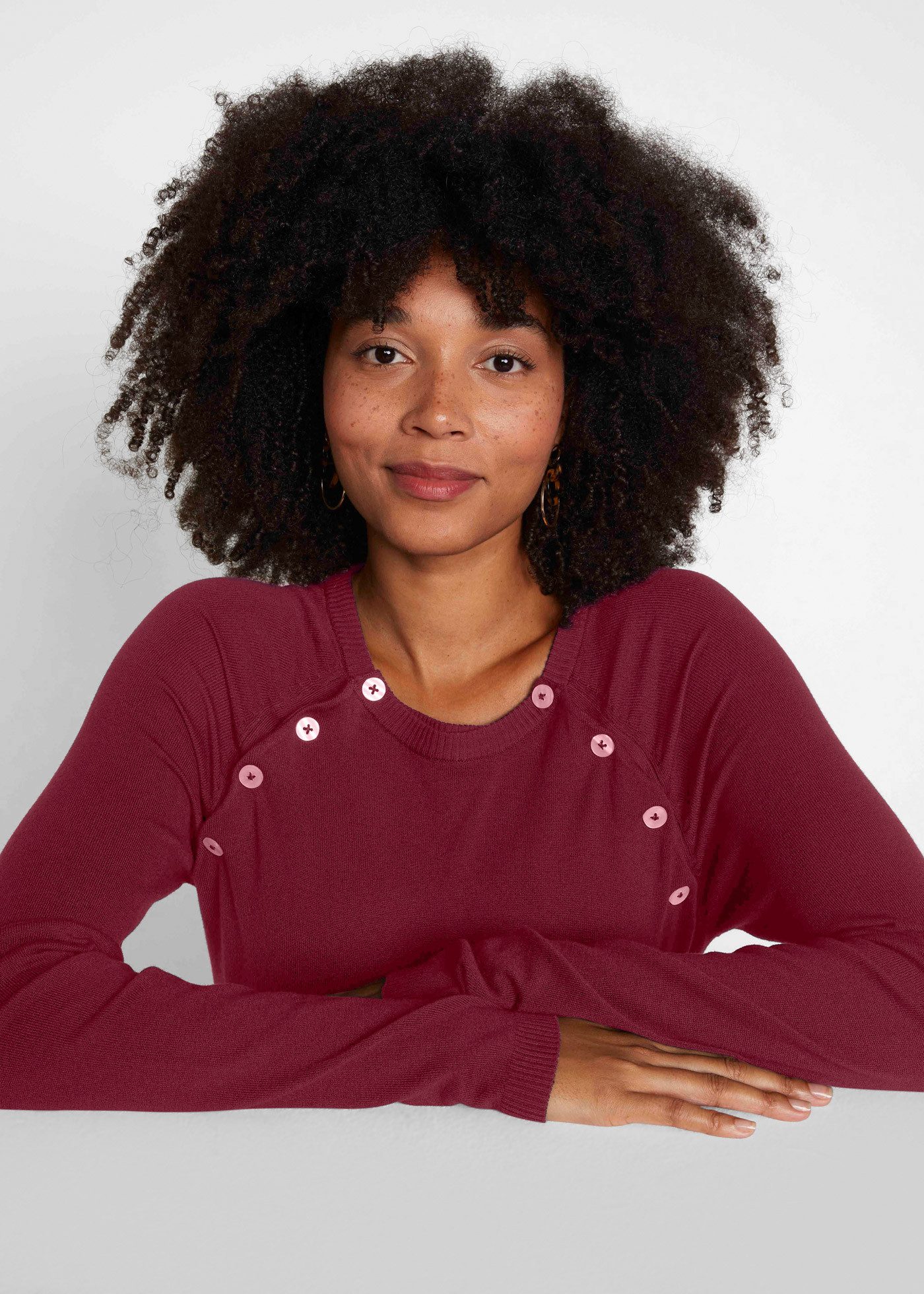 bonprix 2-in-1 Nursing Sweater: Maternity and Nursing Sweater in Fine Knit