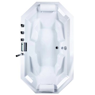 Basera® Badewanne Podest-Badewanne Bora Bora 200 x 115 cm, (Komplett-Set), mit Wasserfall, LED und Kopfstützen