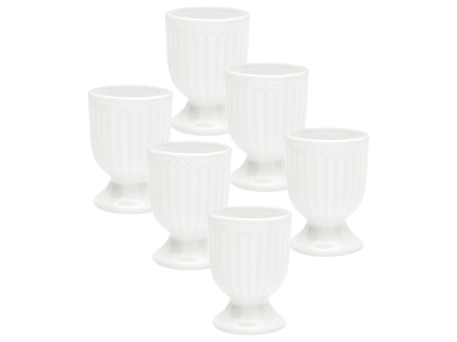 Greengate Tafelservice Alice Подставки для яиц white 6,5cm Set6, Steinzeug