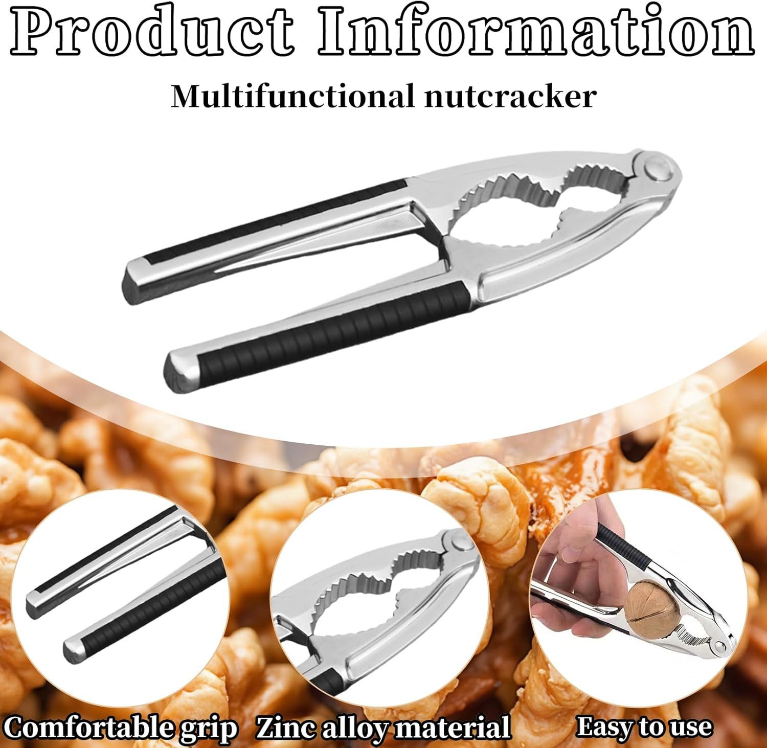 FELIXLEO Nussknacker Nussknacker Metall Walnuss Haselnuss Knacker Multifunktion, (1-tlg)