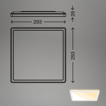 Briloner Leuchten Panel 7556016, CTS Weißtonwechsel, indirektes Licht, LED fest verbaut, Neutralweiß, Warmweiß, Deckenlampe, 29,9 x 29,3 x 2,8 cm, Weiß, 18W, ultraflach, Wohnzimmer