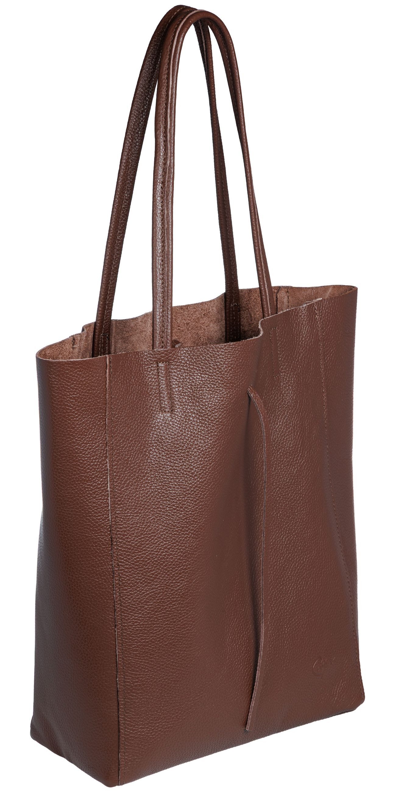Caspar Schultertasche - Großer Damen Leder Shopper Tasche - CLASSIC LINE - günstig online kaufen