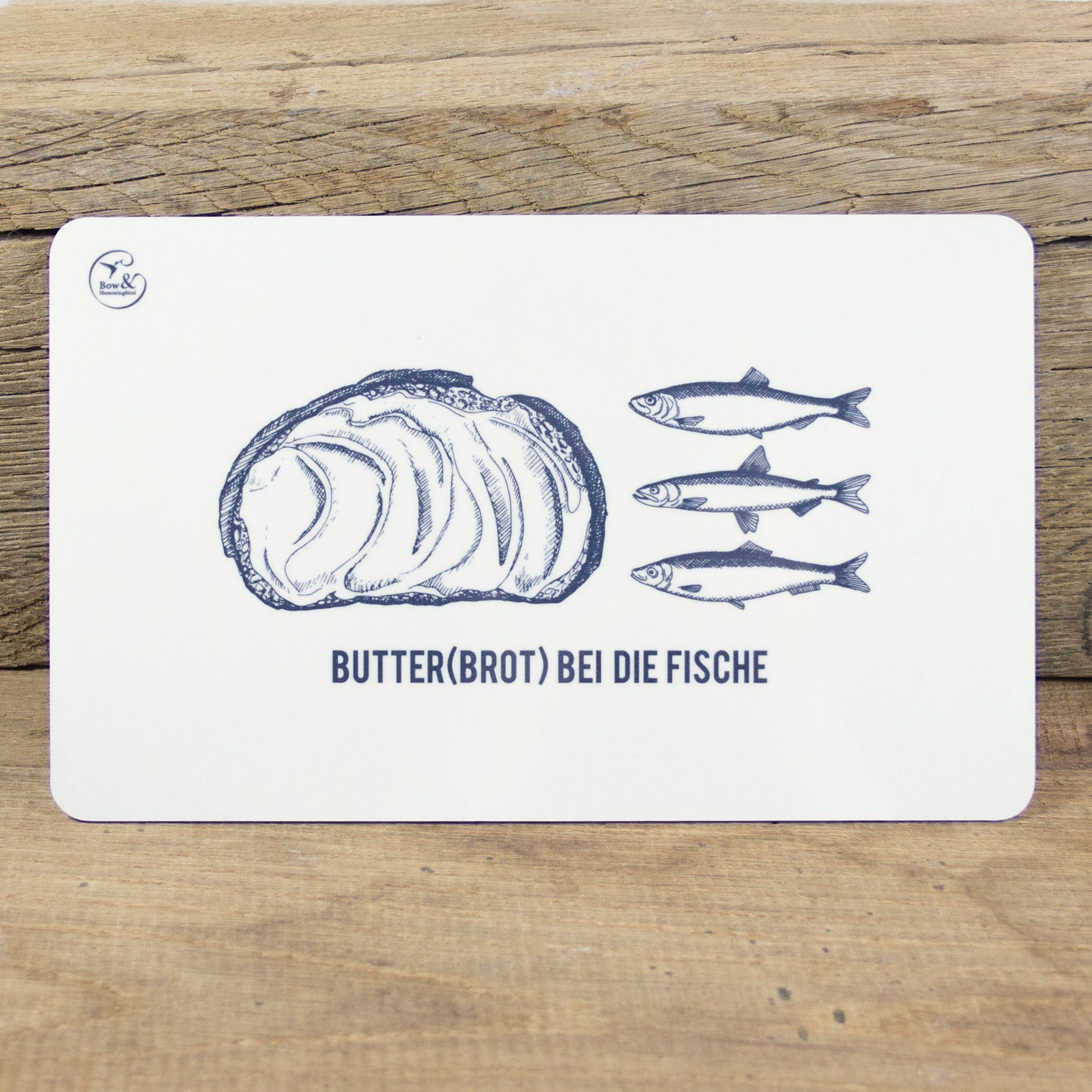 Bow & Hummingbird Frühstücksbrett Frühstücksbrettchen Butter(brot) bei die Fische, Melamin-Schichtstoffplatte – Bild 4 von 4