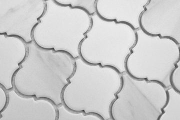 Mosani Mosaikfliesen Keramik Mosaik Florentiner Carrara Vintage weiß grau