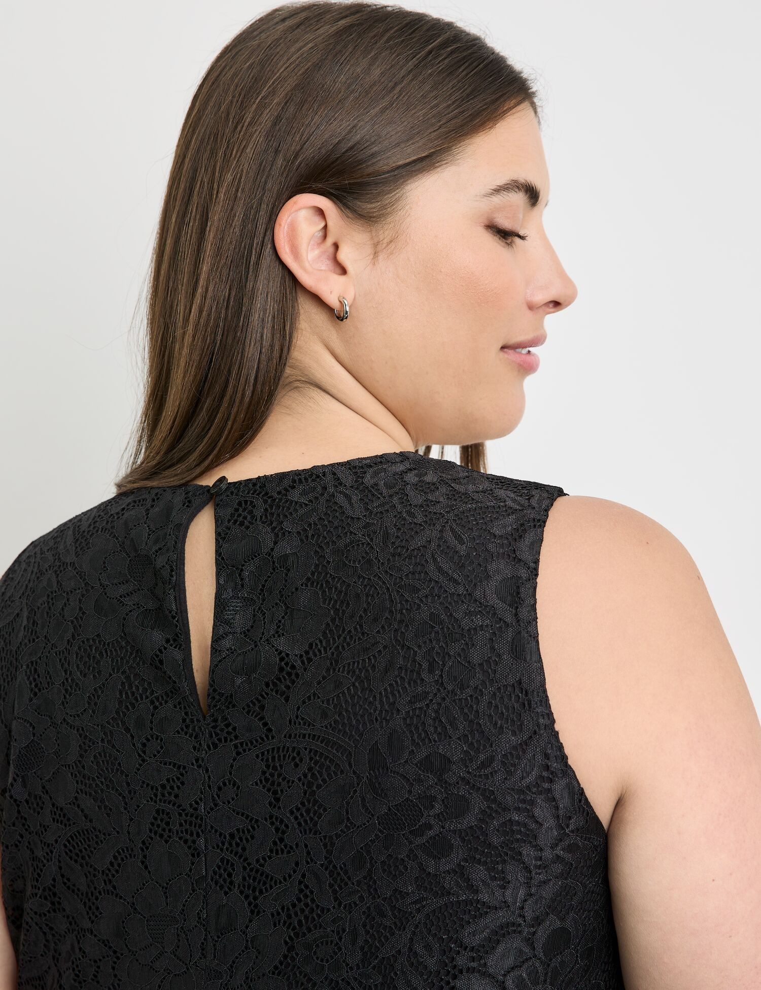 Samoon A-Linien-Kleid Ärmelloses Spitzenkleid mit Stretchkomfort