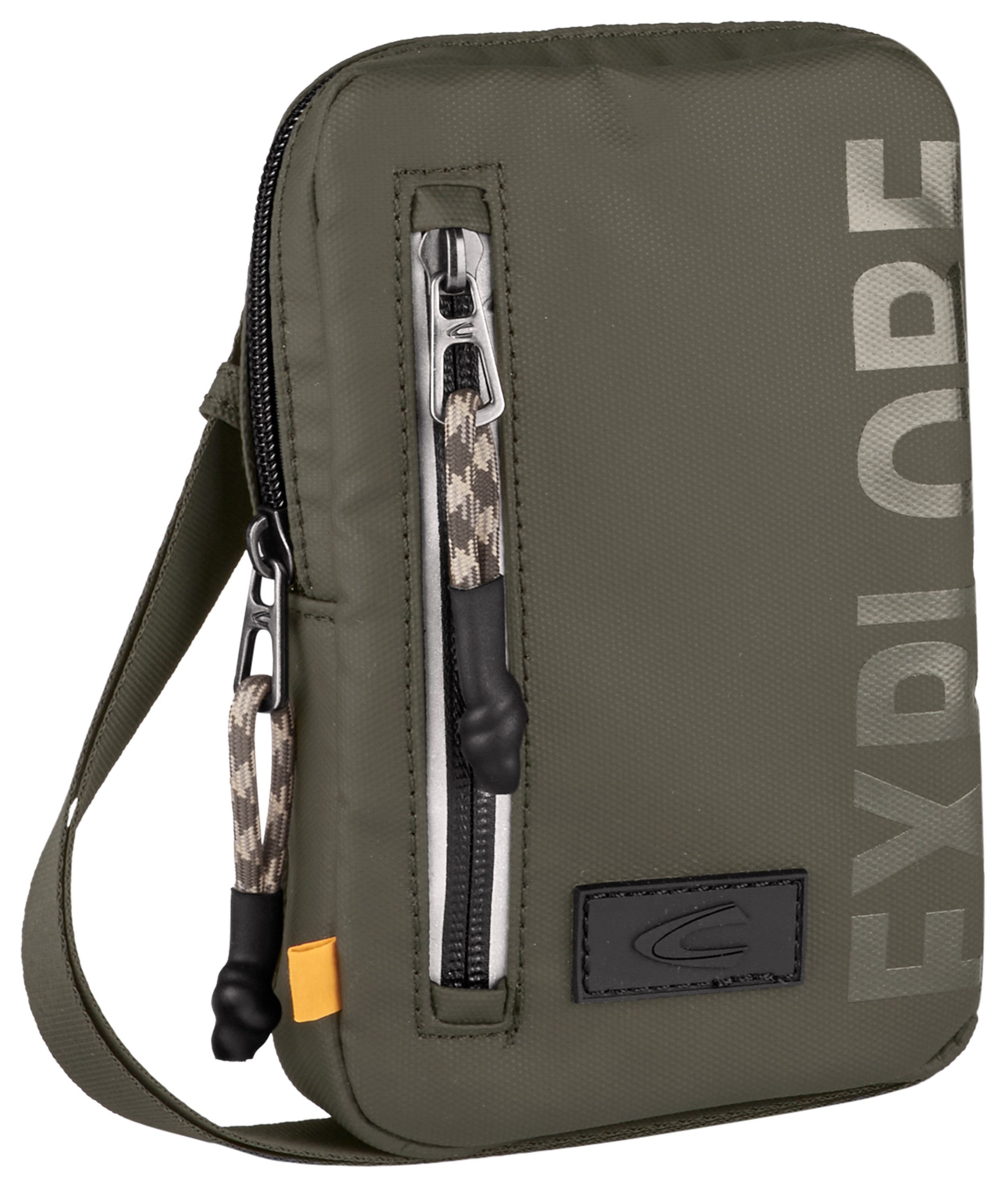 camel active Handytasche Explore, wasserabweisendes recyceltes Nylon und reflektierende Reißverschlüsse