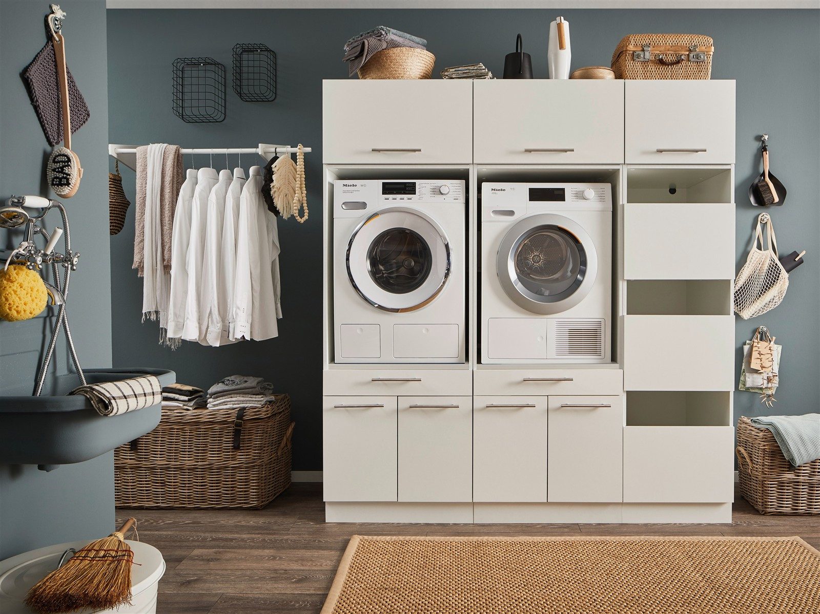 freiraum Waschmaschinenumbauschrank LAUNDREEZY in weiß - 185x200x67,5 (BxHxT)