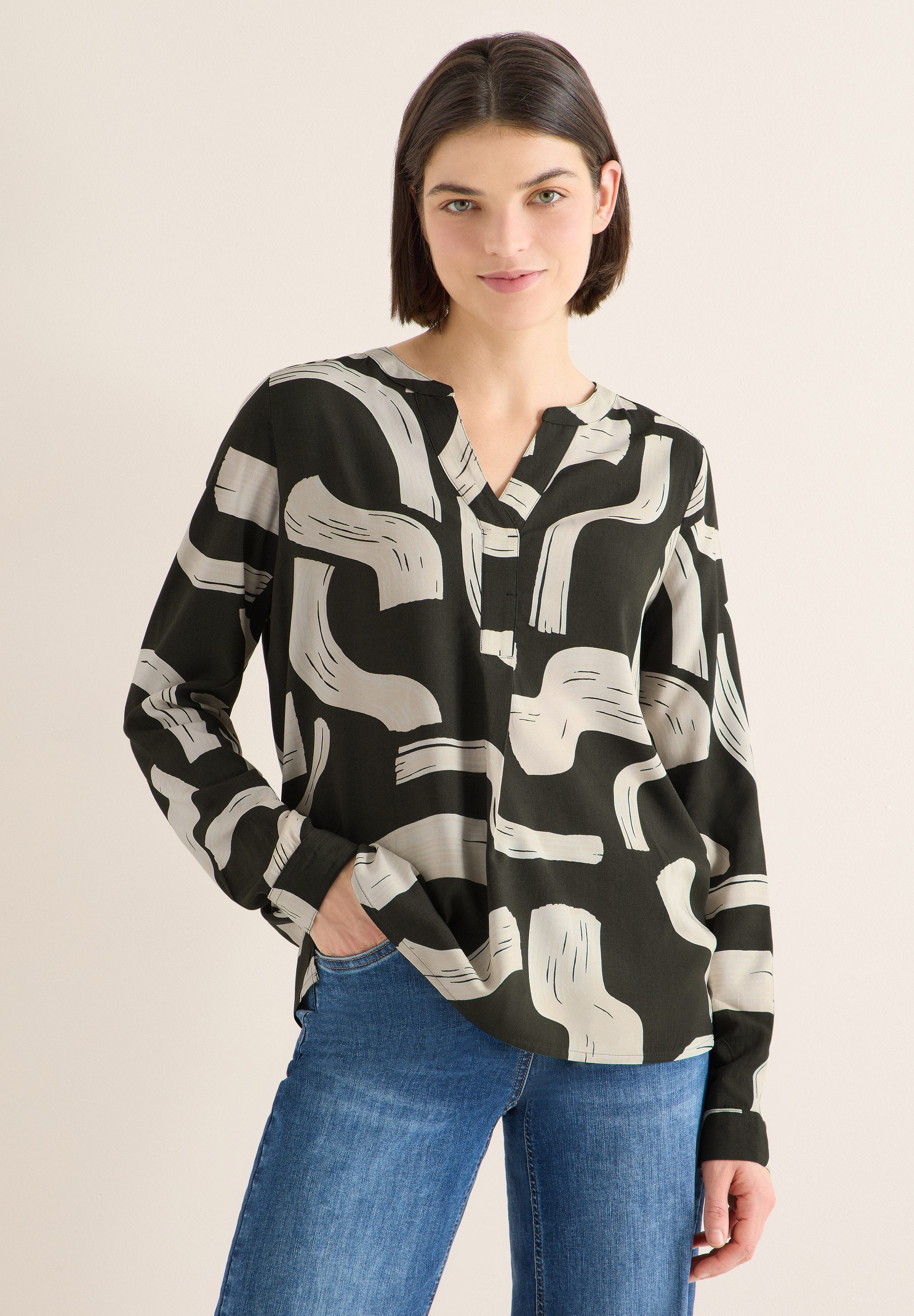 CECIL Langarmbluse im grafischen Design