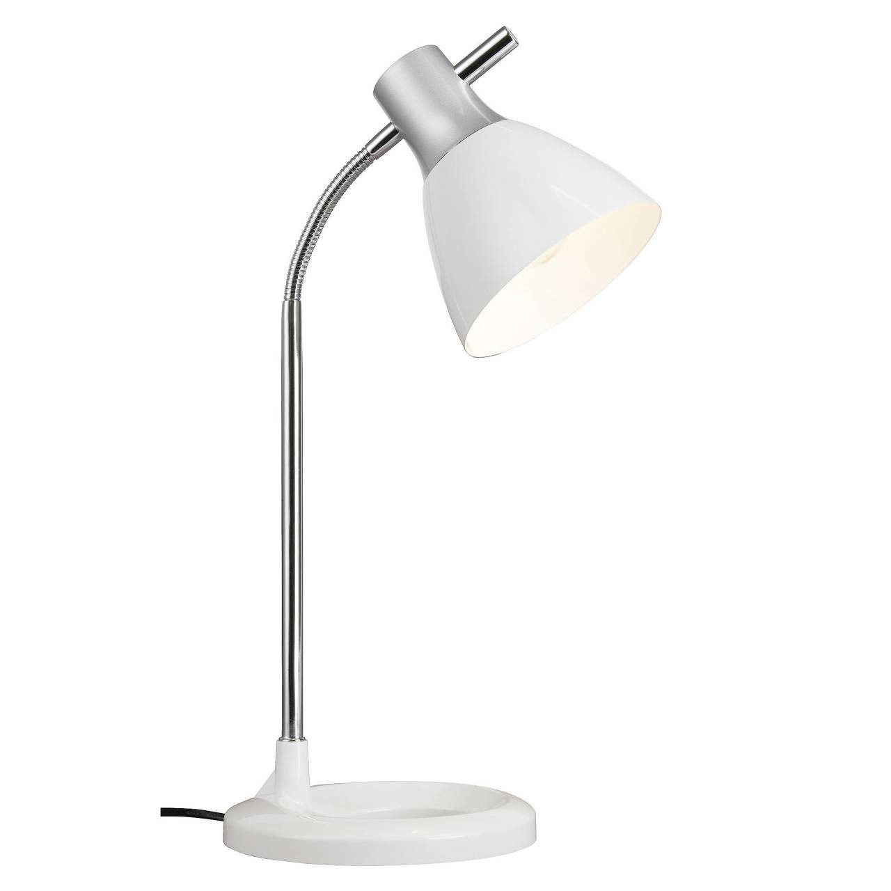 Brilliant Tischleuchte Jan, Lampe Jan Tischleuchte silber/weiß 1x A60, E27, 40W, geeignet für No