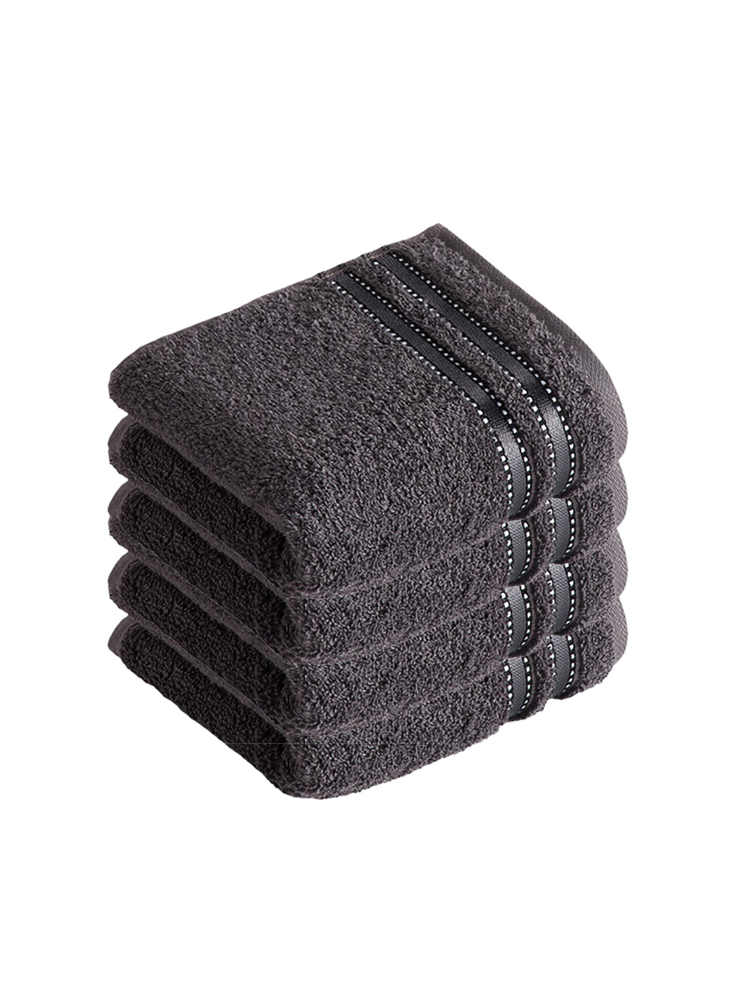 Vossen Handtücher Cult de Luxe Collection - Alle Größen, Frottier (Packung, 4-St), Einzigartiges VOSSEN-Unituch mit Glanzbordüre – flauschig & saugstark