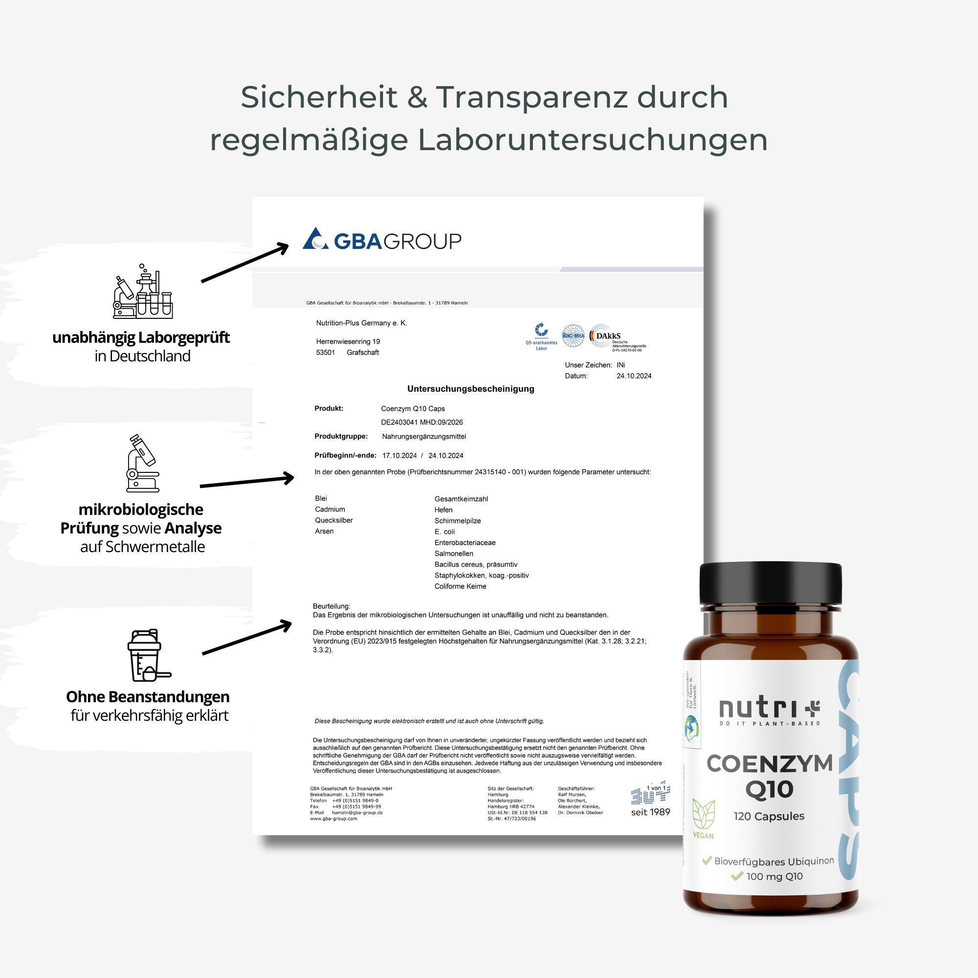 nutri+ Coenzym Q10 Kapseln 100 mg Ubichinon Kapseln