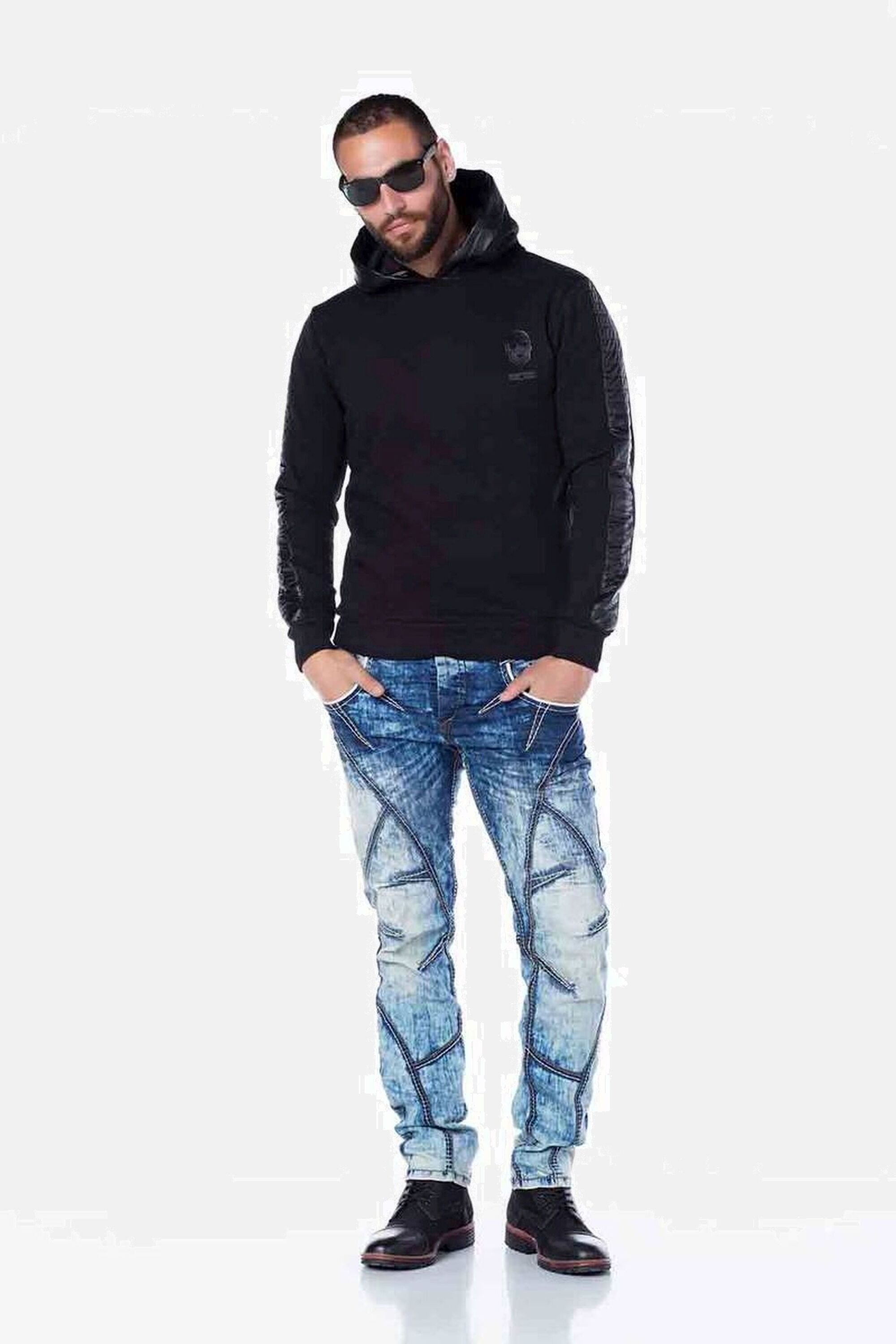 Cipo & Baxx 5-Pocket-Jeans Jeans mit cooler Waschung und Ziernähten, CD269