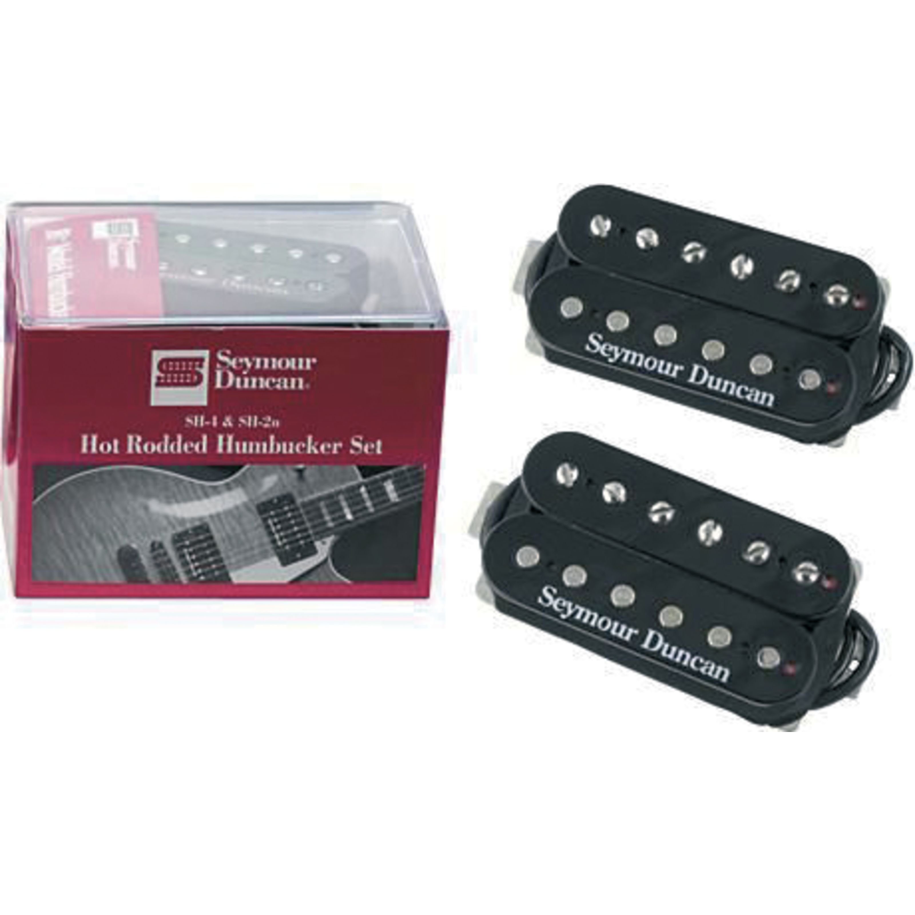 Seymour Duncan Tonabnehmer, (Hot Rodded Humbucker SET SH4 und SH2 black, E-Gitarre Tonabnehmer, Humbucker), Hot Rodded Humbucker SET SH4 und SH2 black - Humbucker Tonabnehmer