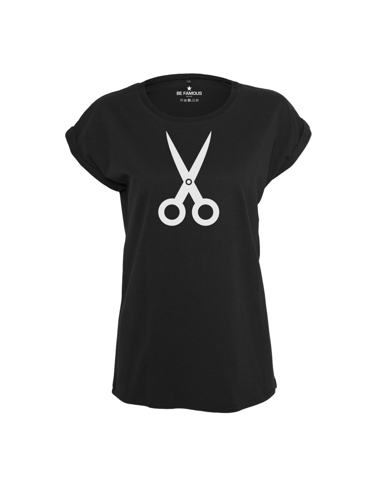 Be Famous Print-Shirt Classic Roll Up SCISS (1-tlg., keine)