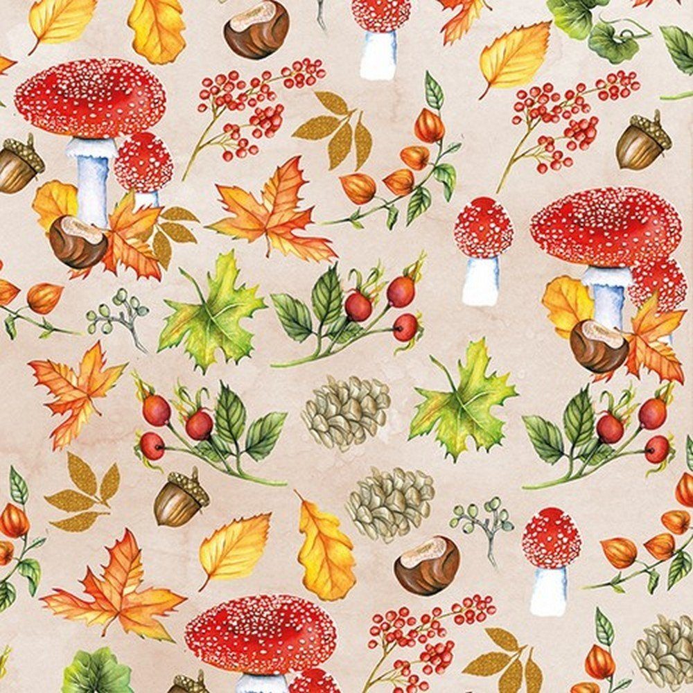 Ambiente Luxury Paper Products Papierserviette 20 Servietten Autumn Pattern 33x33cm, (20 St)