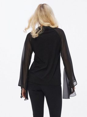 Sarah Kern Blusenshirt Georgettebluse figurumspielend mit Rüschendetails