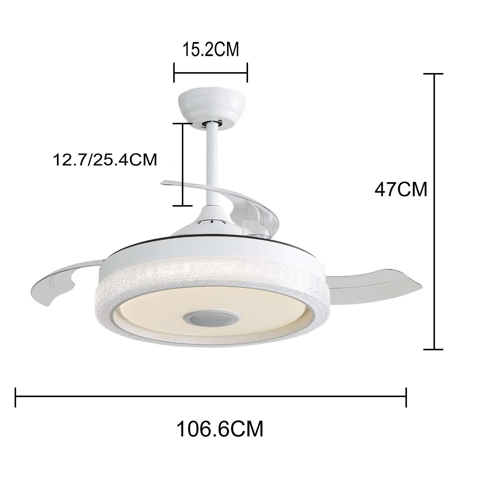 Sofucor Deckenventilator 32W LED-Licht, 107 cm,RGB günstig online kaufen