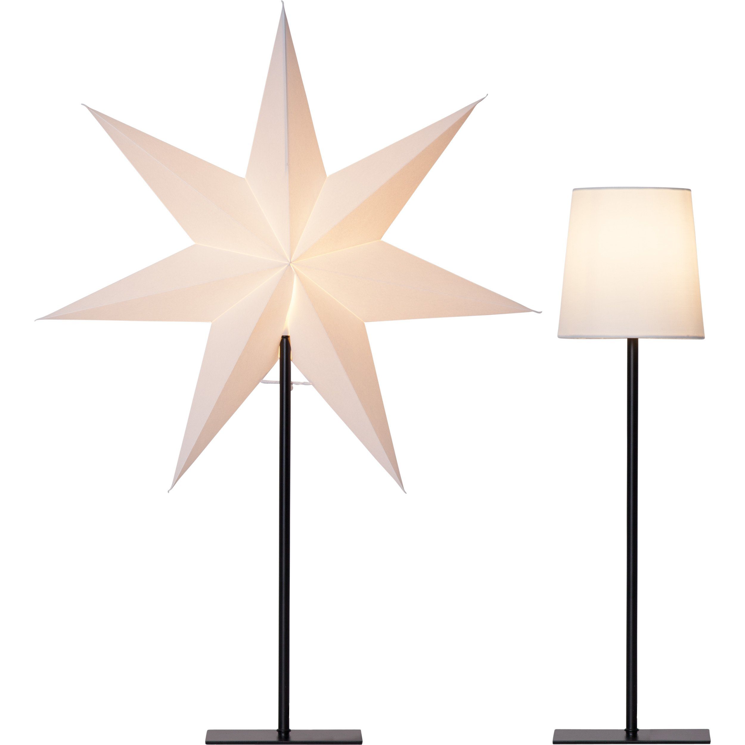 STAR TRADING LED Dekolicht Frozen, Tischlampe 'Frozen' mit Wechselschirm, weiß, 76cm/55cm