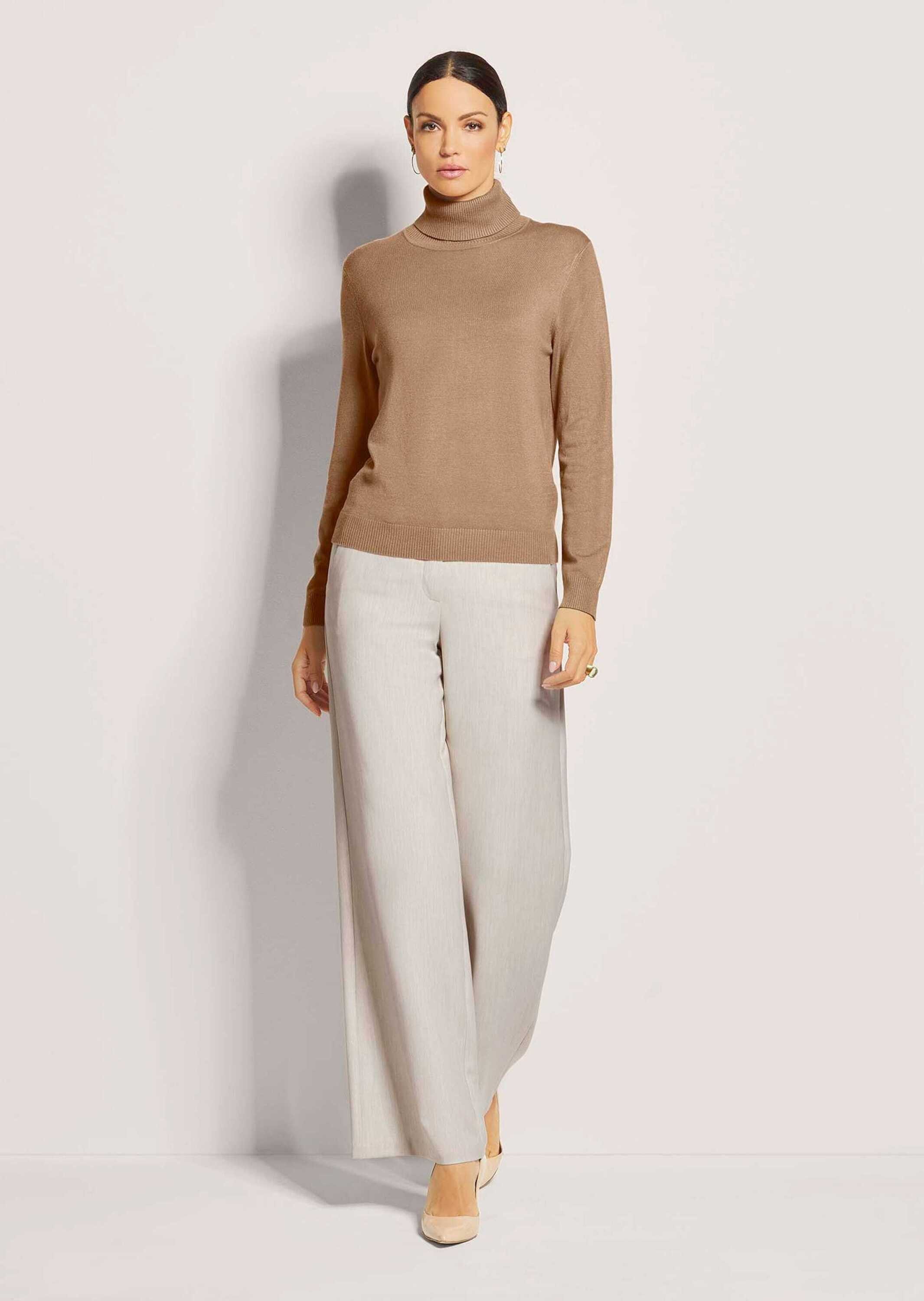 MADELEINE Strickpullover Schmaler Feinstrickpullover Schmaler Rollkragenpul günstig online kaufen