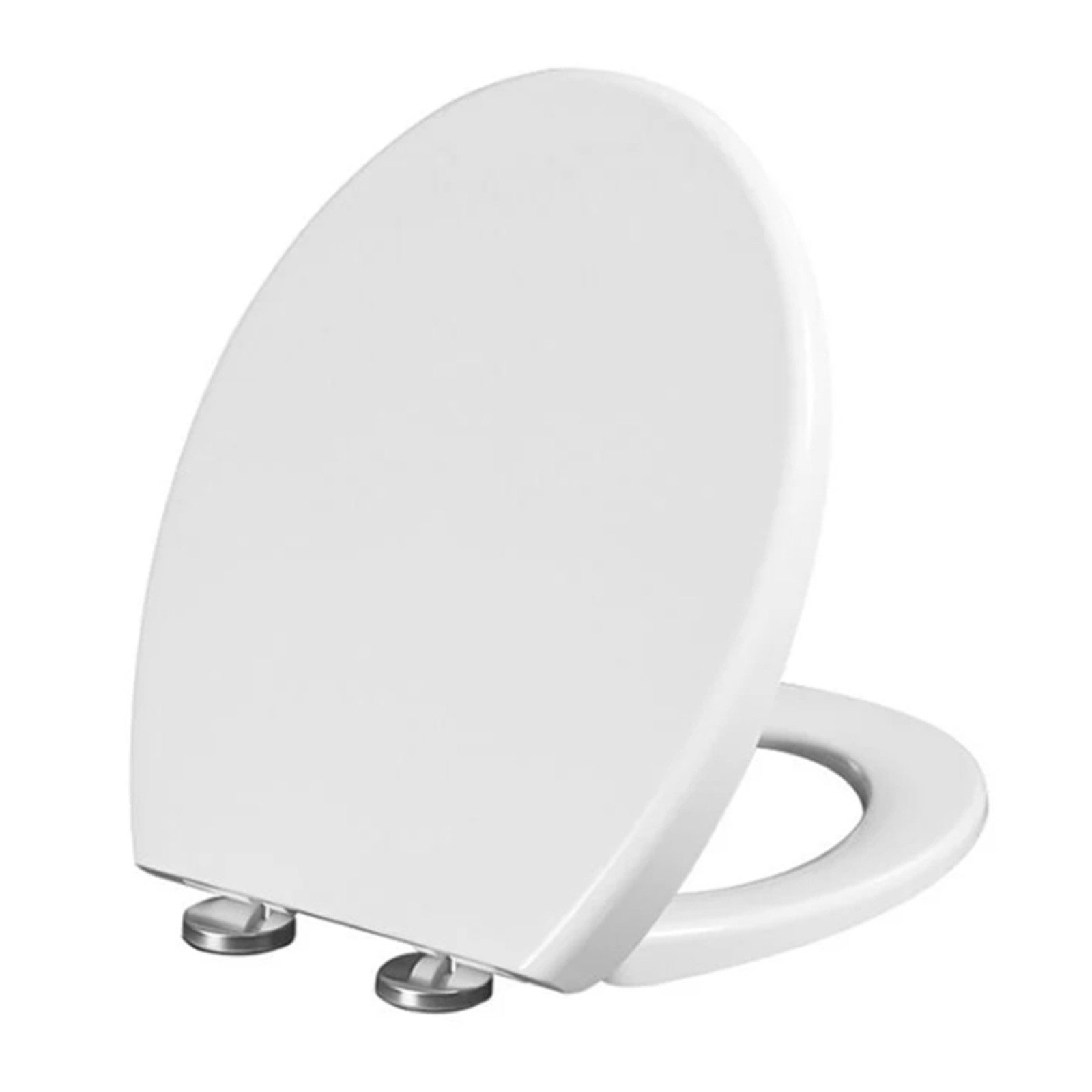 HAUSS SPOLE WC-Sitz 45.5x35.5cm abnehmbar Toilettensitz Antibakterieller Toilettendeckel (Verdickter Universal O-Form Oval aus PP mit Verstellbaren Scharnieren, abnehmbare Klobrille WC Brille Schnellverschluss leicht zu reinigen), Belastbar bis 150 kg mit Softclose Quick-Release Funktion und Werkzeug