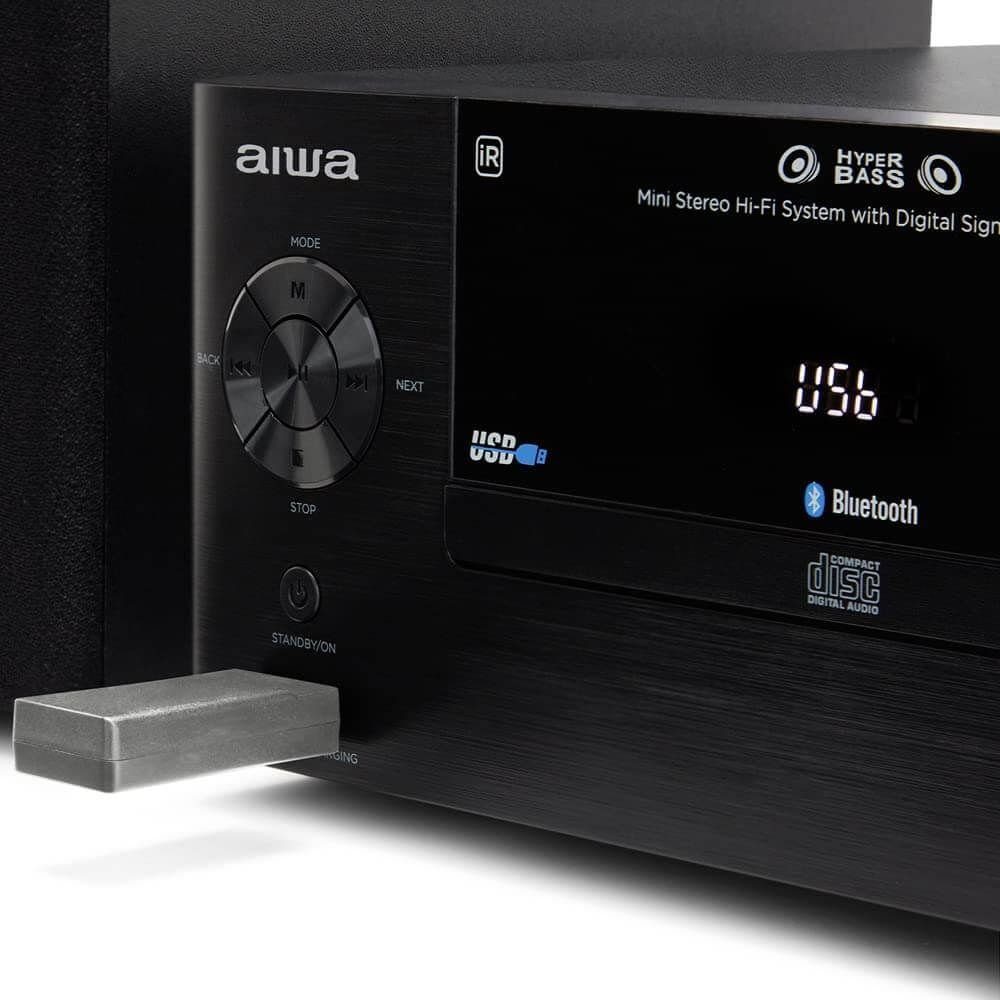 Aiwa MSBTU-500 Mikro-Anlage Kompaktanlage Function Dual MP3-Player RMS Ausgangsleistung, USB (Bluetooth (DC5V, 50W Fernbedienung, 1A) Port: lesbar) Bluetooth,Bluetooth,MP3, Hi-Fi, (64GB Ladefunktion mit 5.0