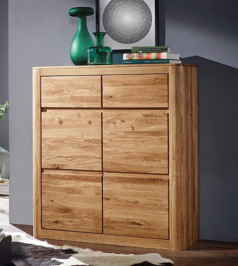Main Möbel Schuhschrank 100x111cm 'Bayreuth' Wildeiche massiv