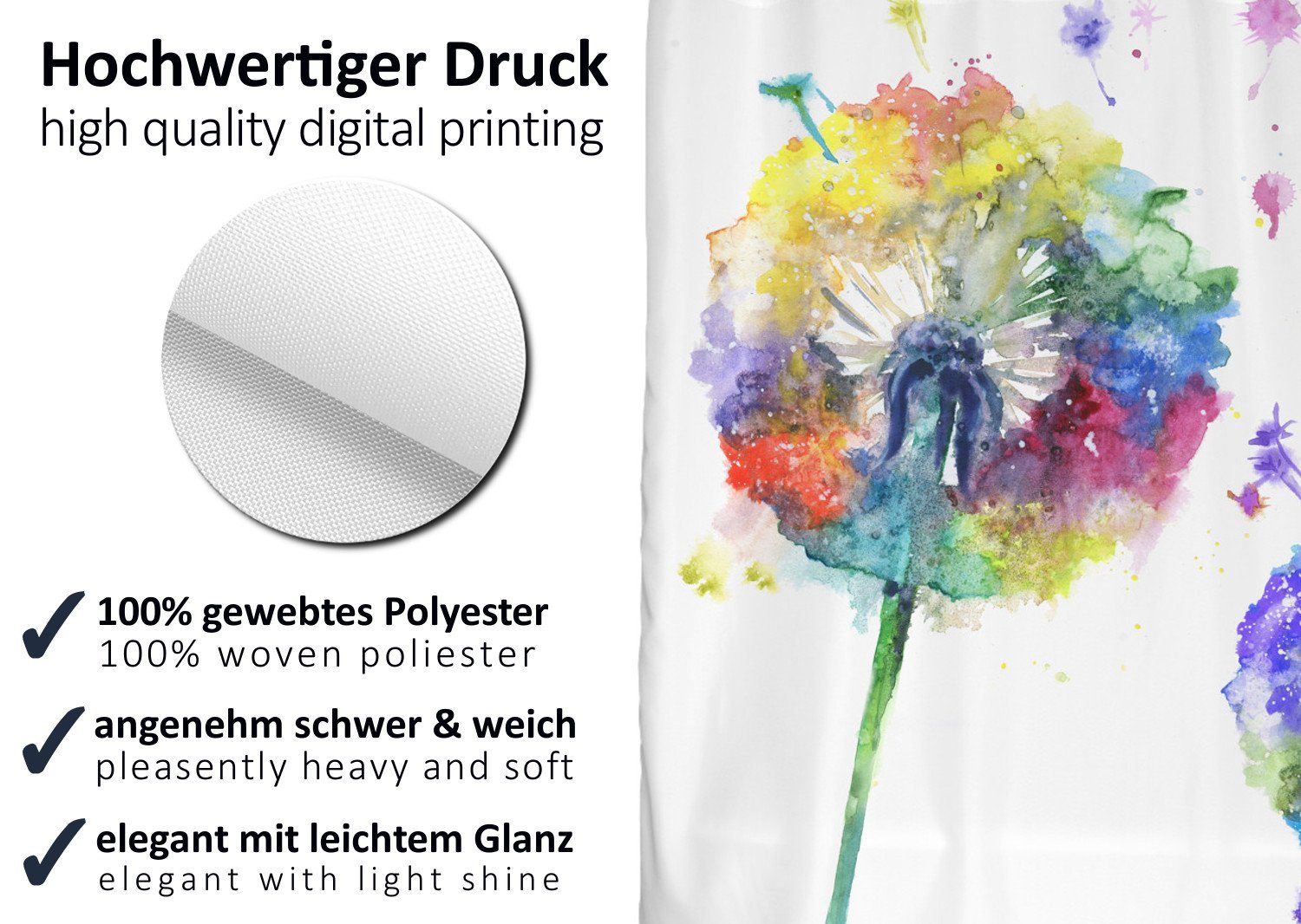 Arteneur Duschvorhang Breite 120 cm, Anti-Schimmel Beschichtet, Beschwerter günstig online kaufen