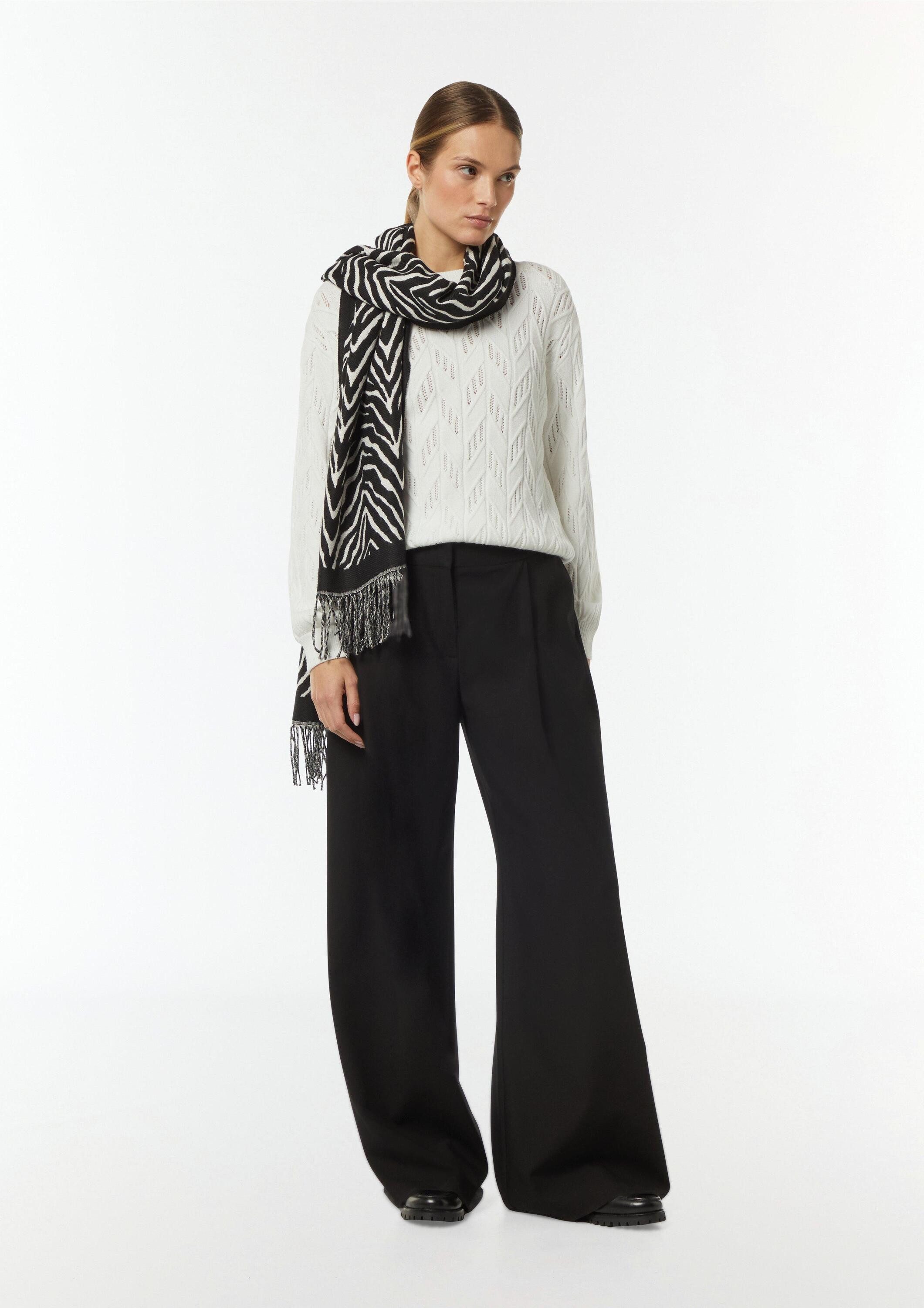 comma Longpullover Strickpullover Relaxed-Fit-Strickpullover mit Strukturmuster