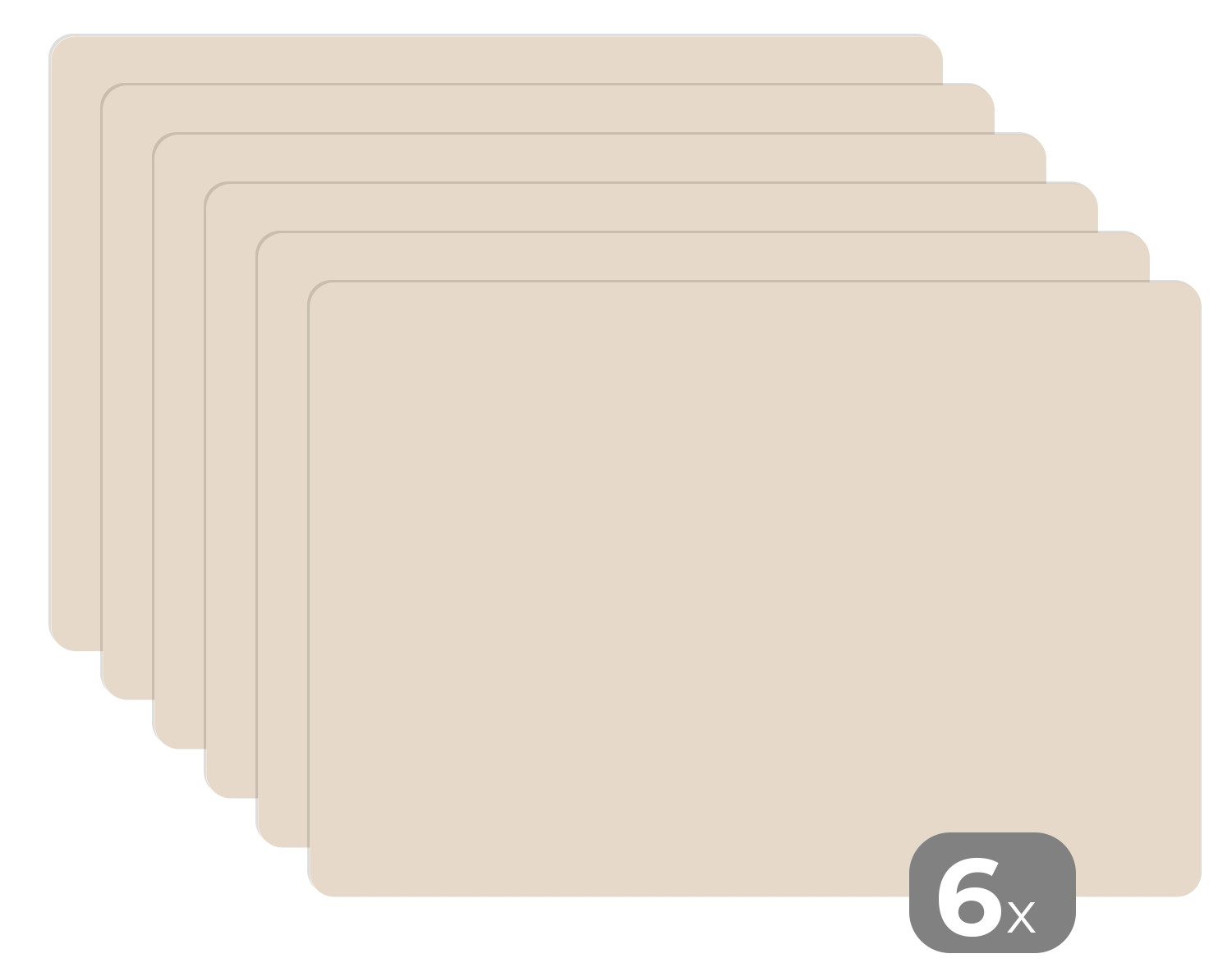 MuchoWow Platzset Beige - Unifarben, (6-St), Platzsets, Tischset, Abwaschbar, Tischsets, Platzdeckchen