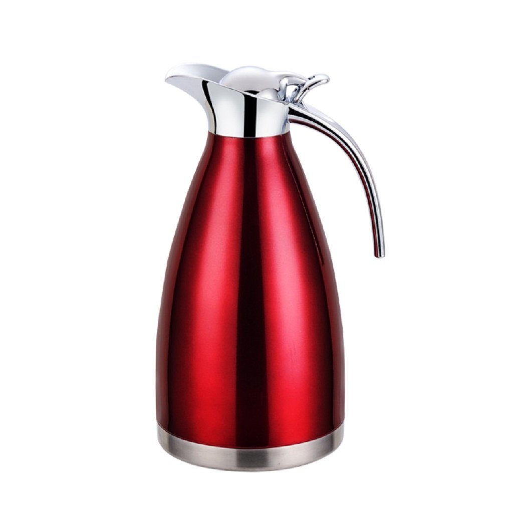 Rungassi Isolierkanne Thermoskanne Isolierkanne Kaffeekanne 2 Liter Farbe: rot